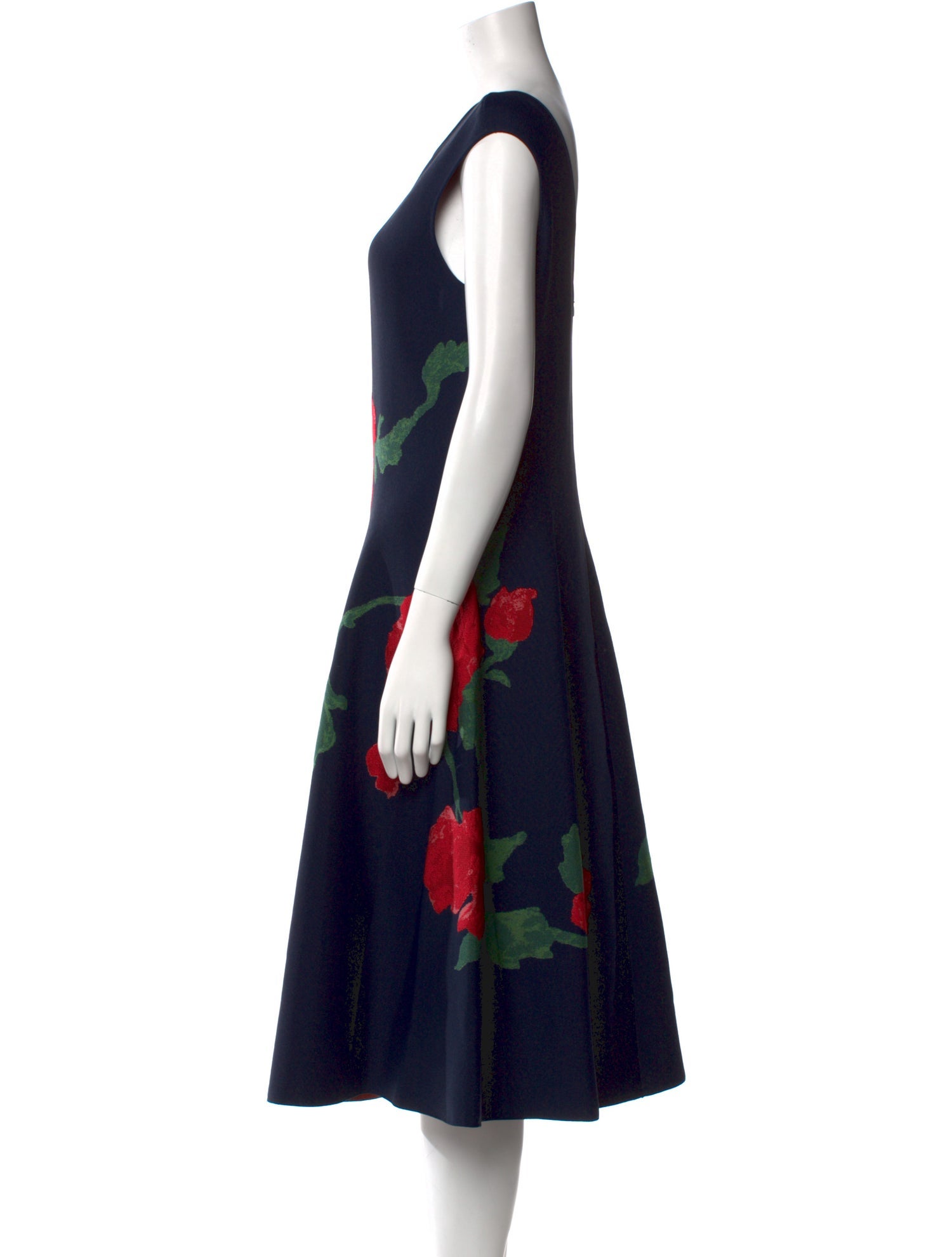 Carolina Herrera Floral Print Midi Length Dress