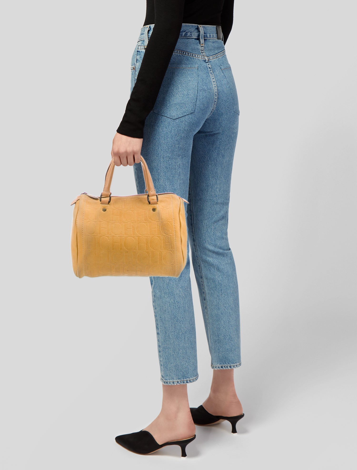 Carolina Herrera Leather Top Handle Bag