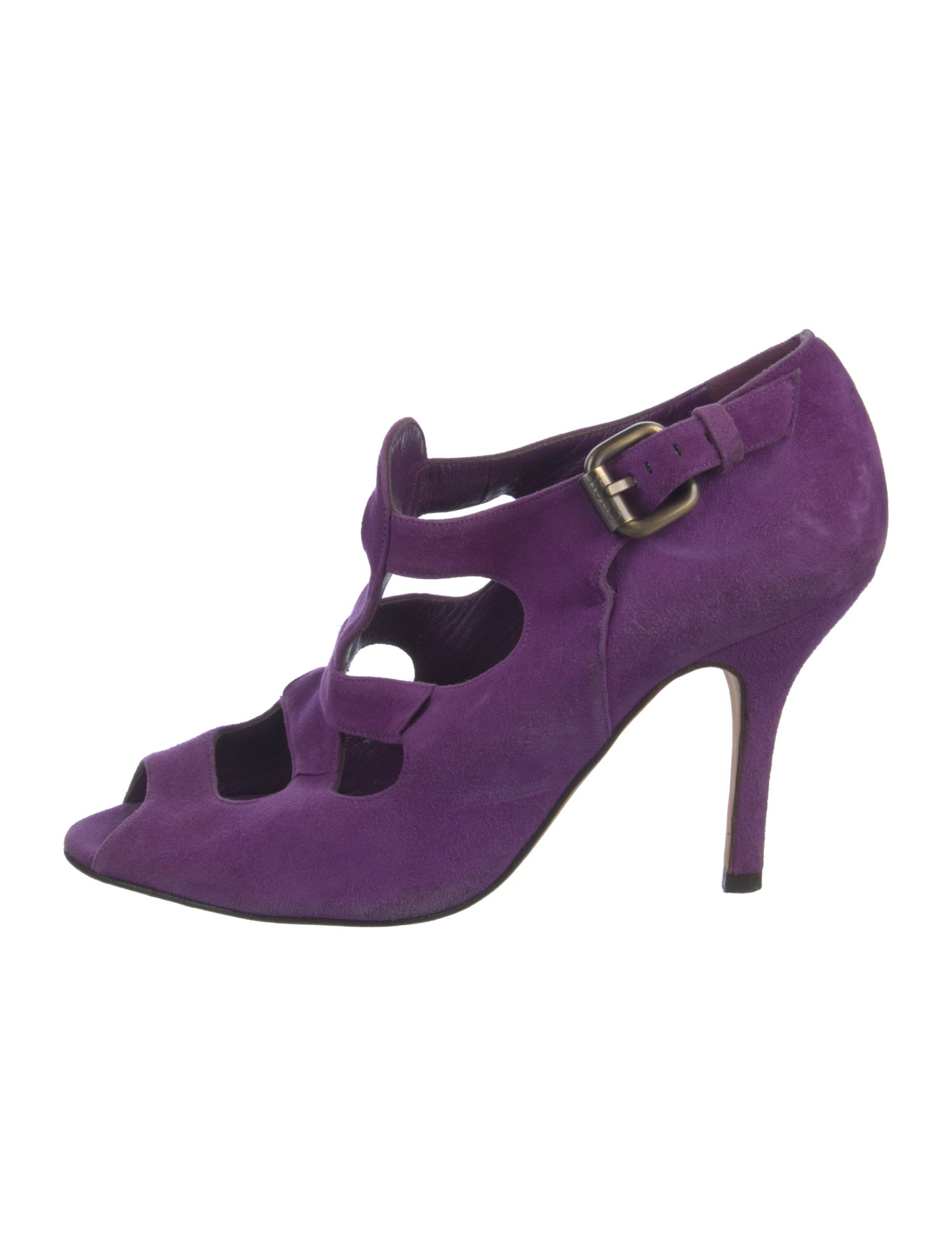 Carolina Herrera Suede T-Strap Pumps