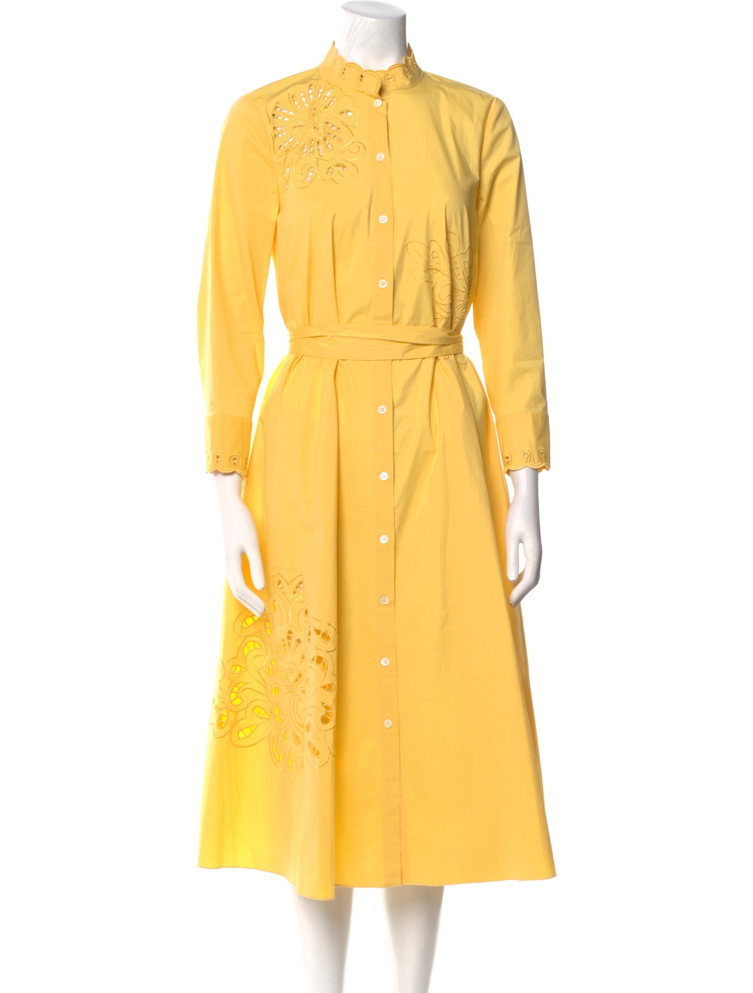 Carolina Herrera Mock Neck Midi Length Dress