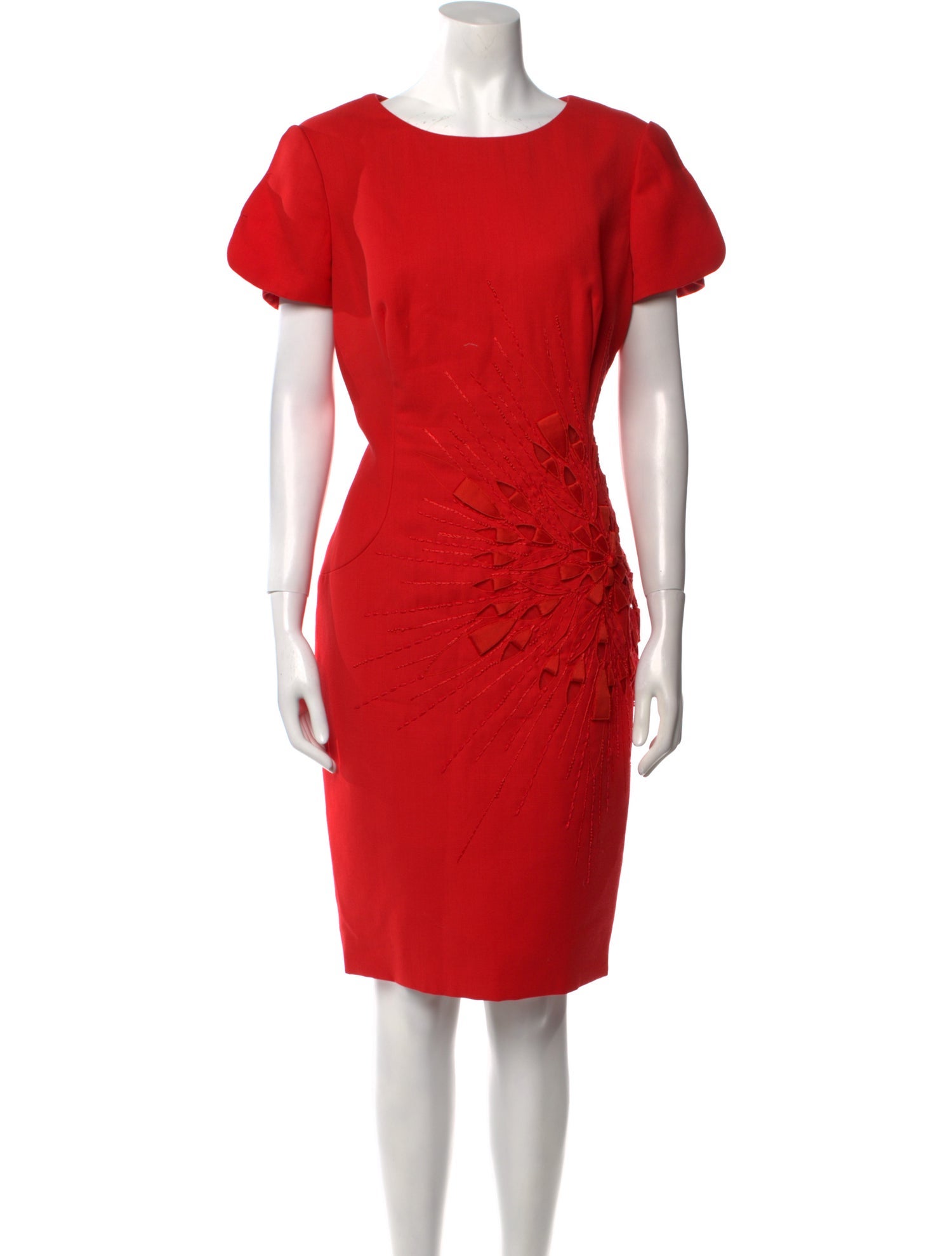 Carolina Herrera Scoop Neck Knee-Length Dress