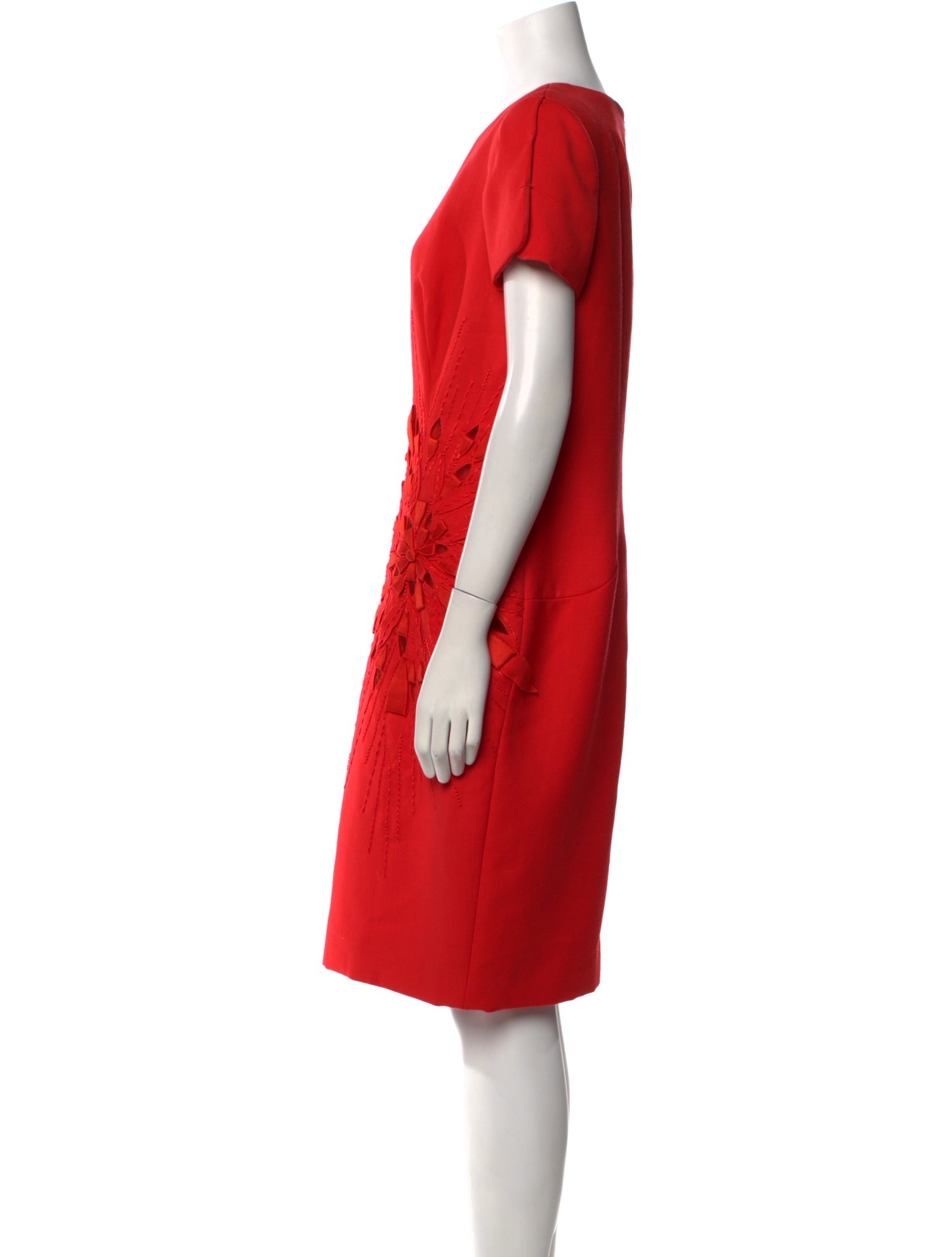 Carolina Herrera Scoop Neck Knee-Length Dress