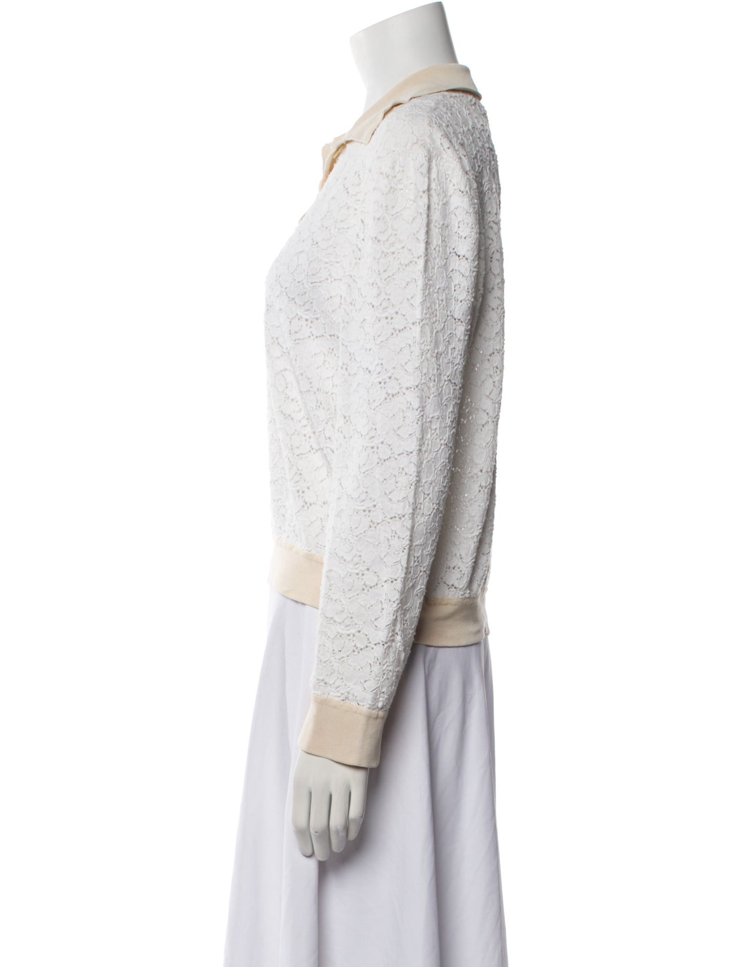 Carolina Herrera Lace Pattern Mock Neck Sweatshirt