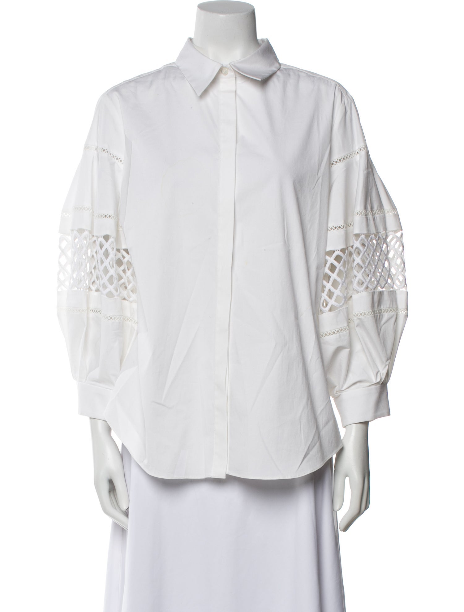 Carolina Herrera Three-Quarter Sleeve Button-Up Top
