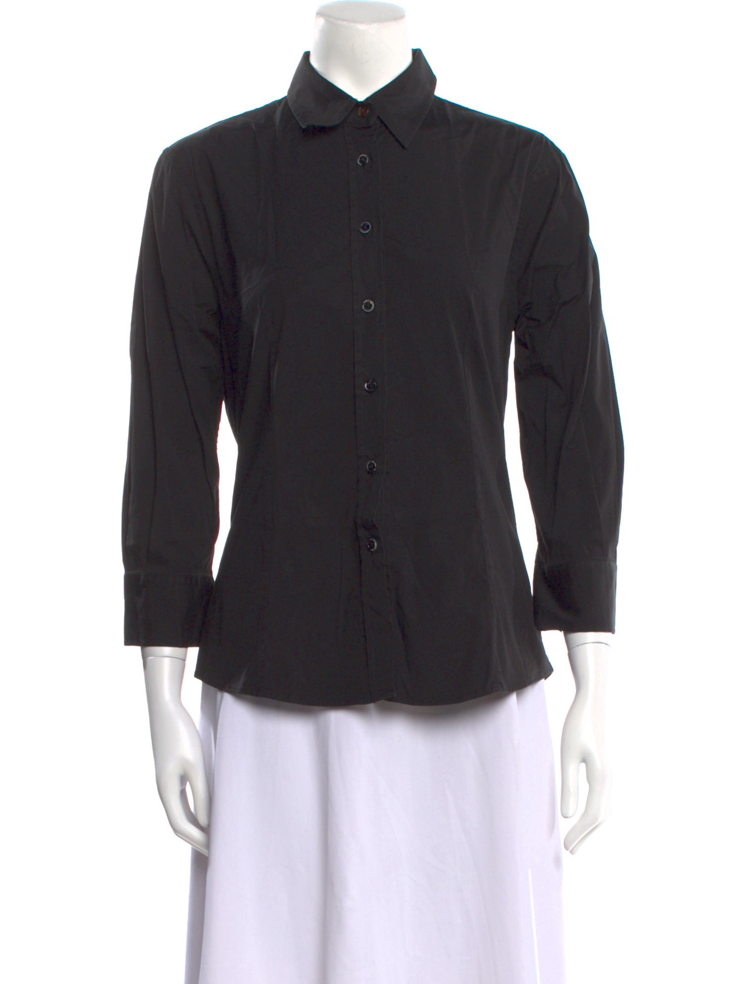 Carolina Herrera Three-Quarter Sleeve Button-Up Top