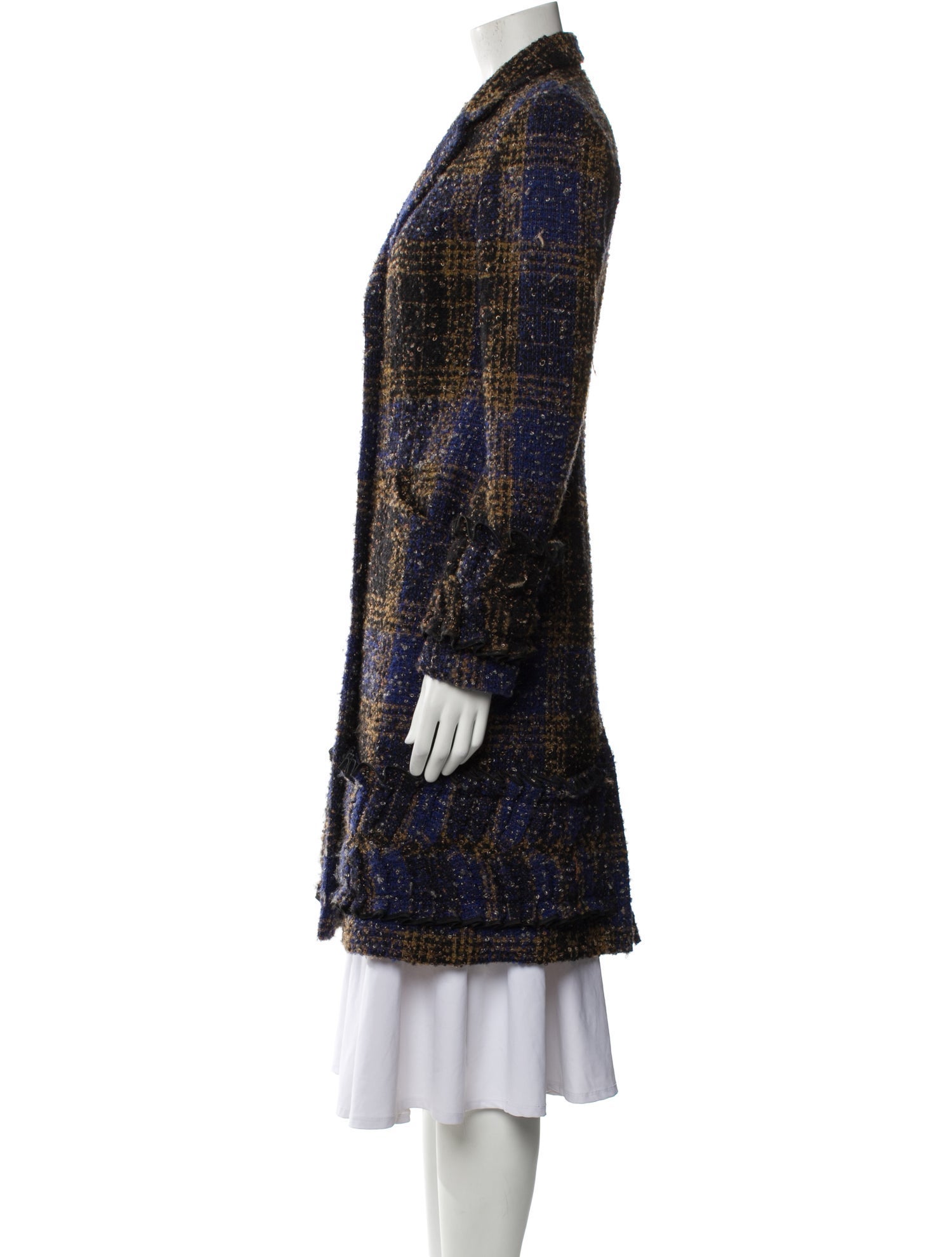 Carolina Herrera Wool Tweed Pattern Coat