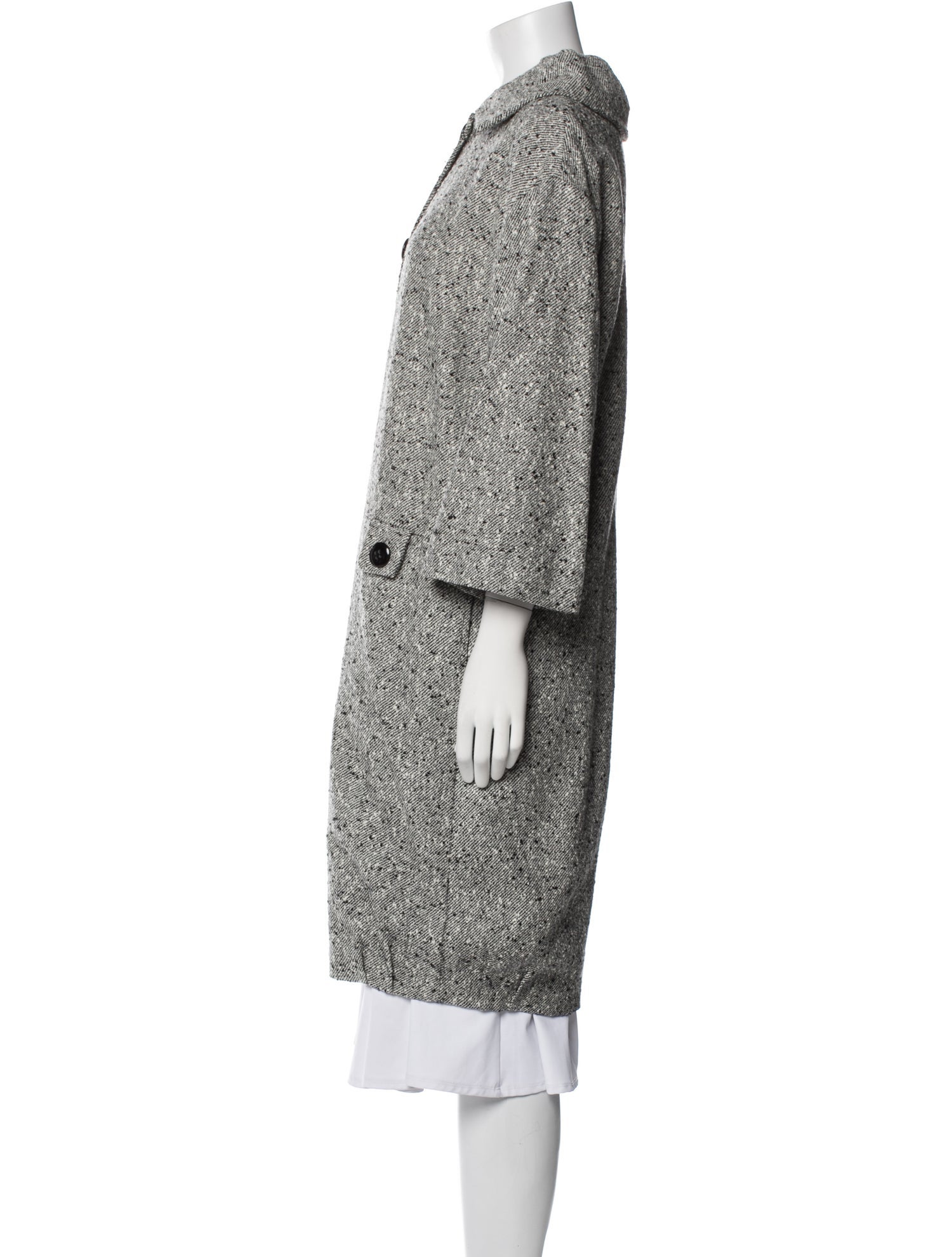 Carolina Herrera Wool Tweed Pattern Coat