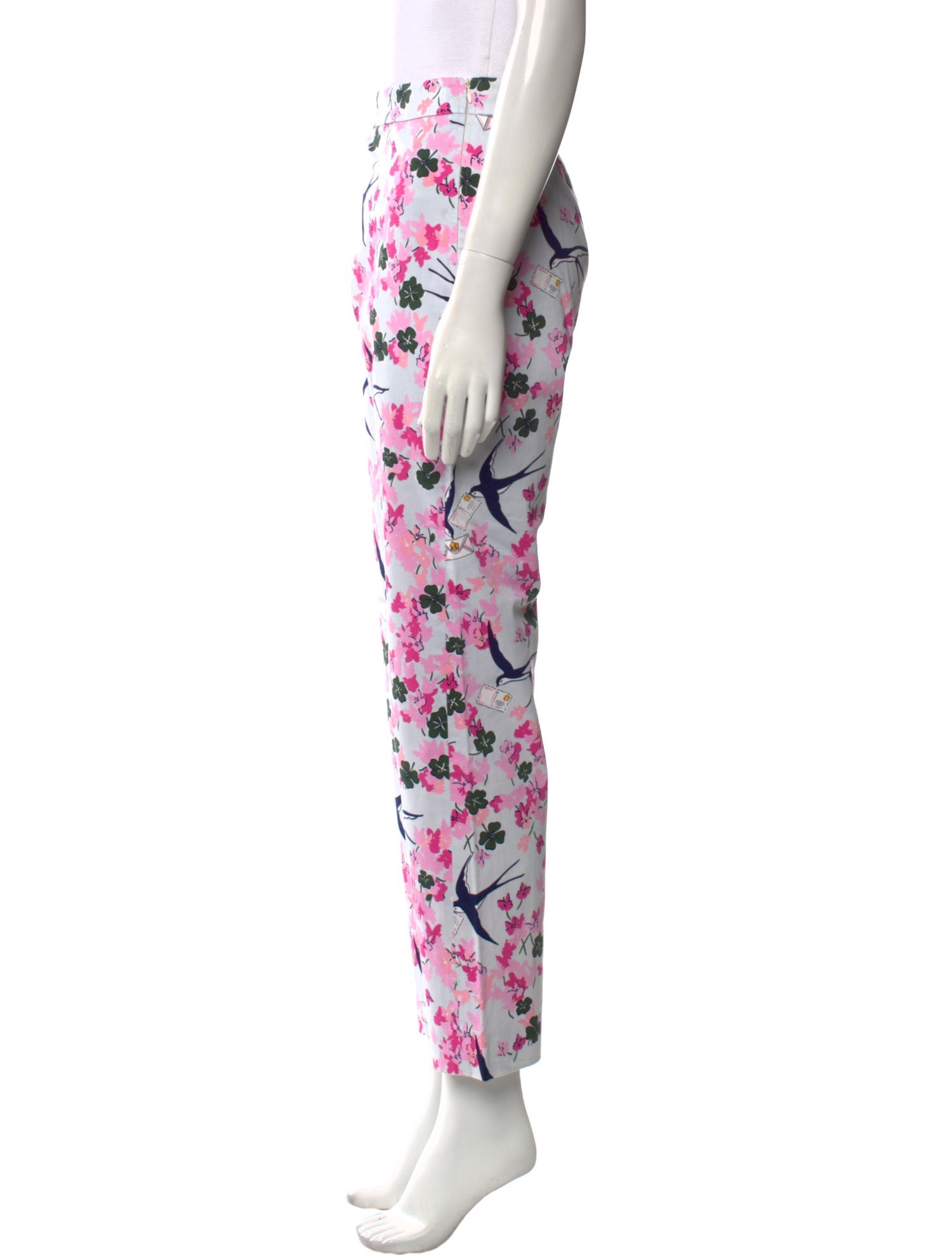 Carolina Herrera Floral Print Straight Leg Pants