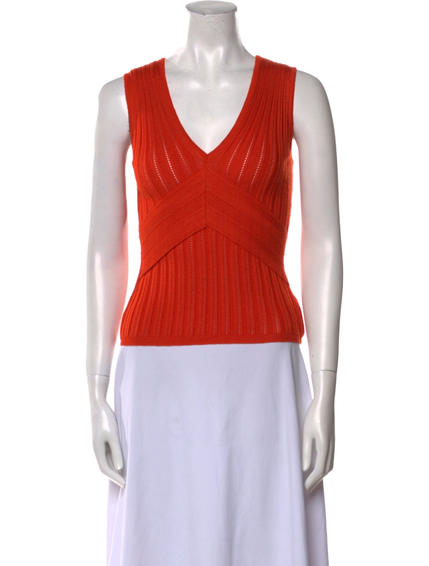 Carolina Herrera Silk V-Neck Crop Top