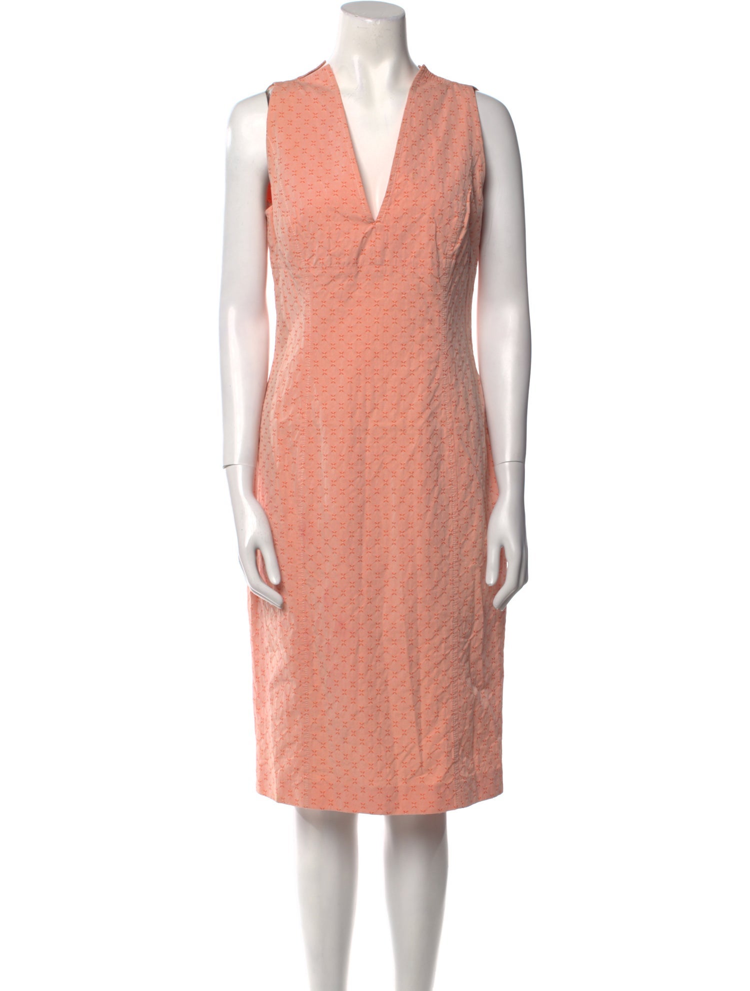 Carolina Herrera V-Neck Midi Length Dress