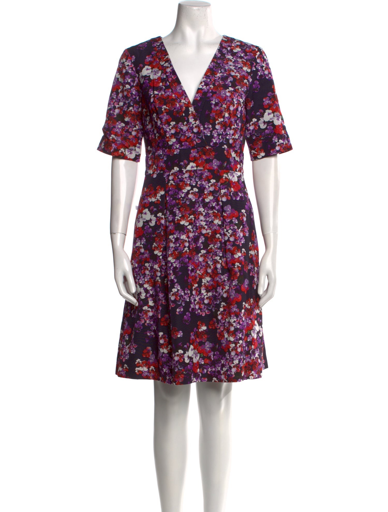 Carolina Herrera Floral Print Knee-Length Dress