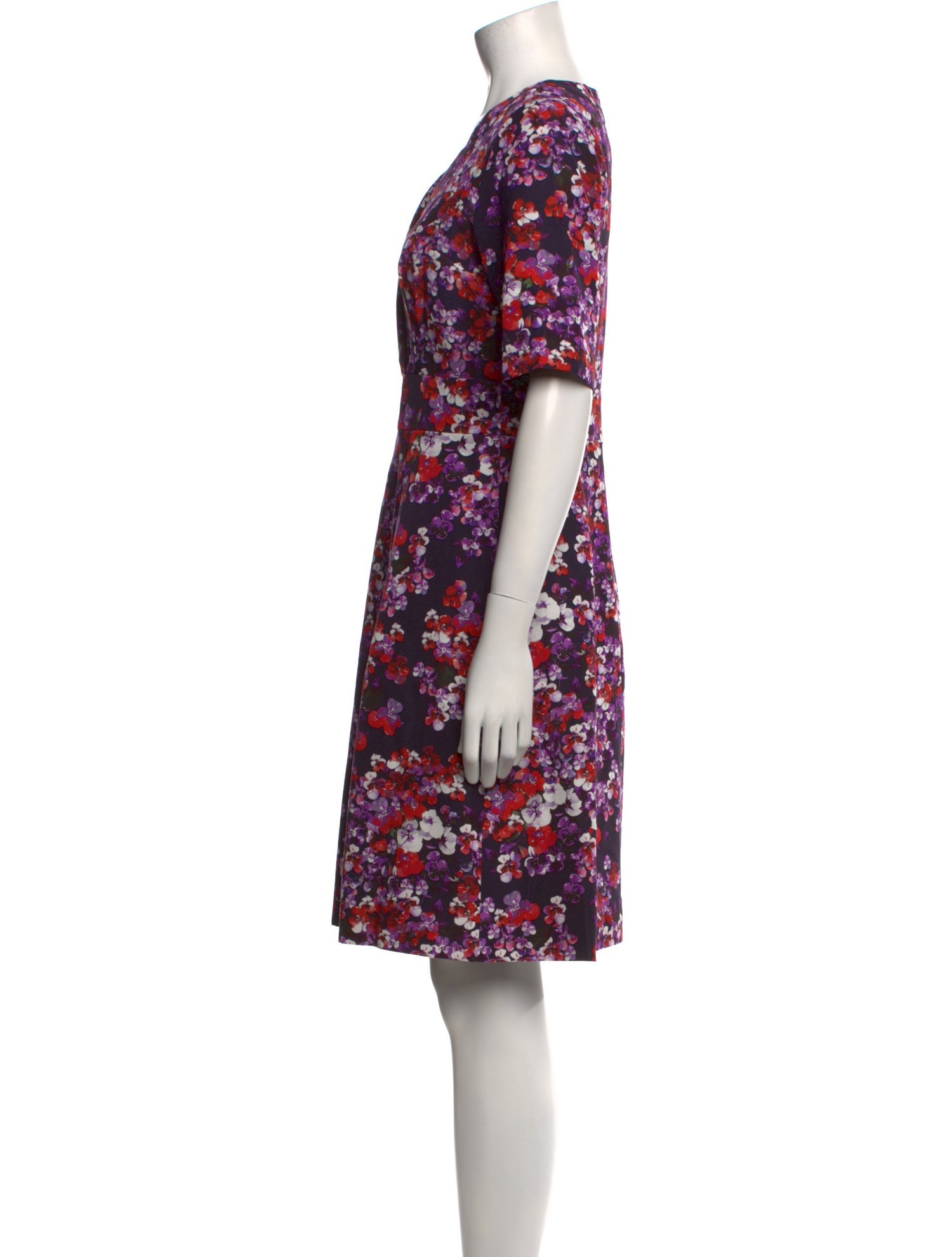 Carolina Herrera Floral Print Knee-Length Dress
