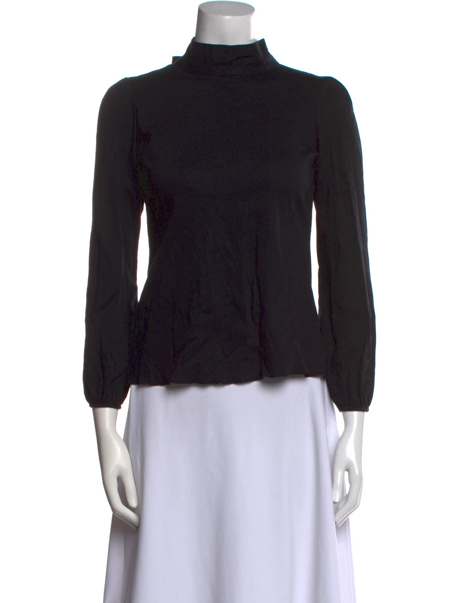 Carolina Herrera Mock Neck Three-Quarter Sleeve Blouse