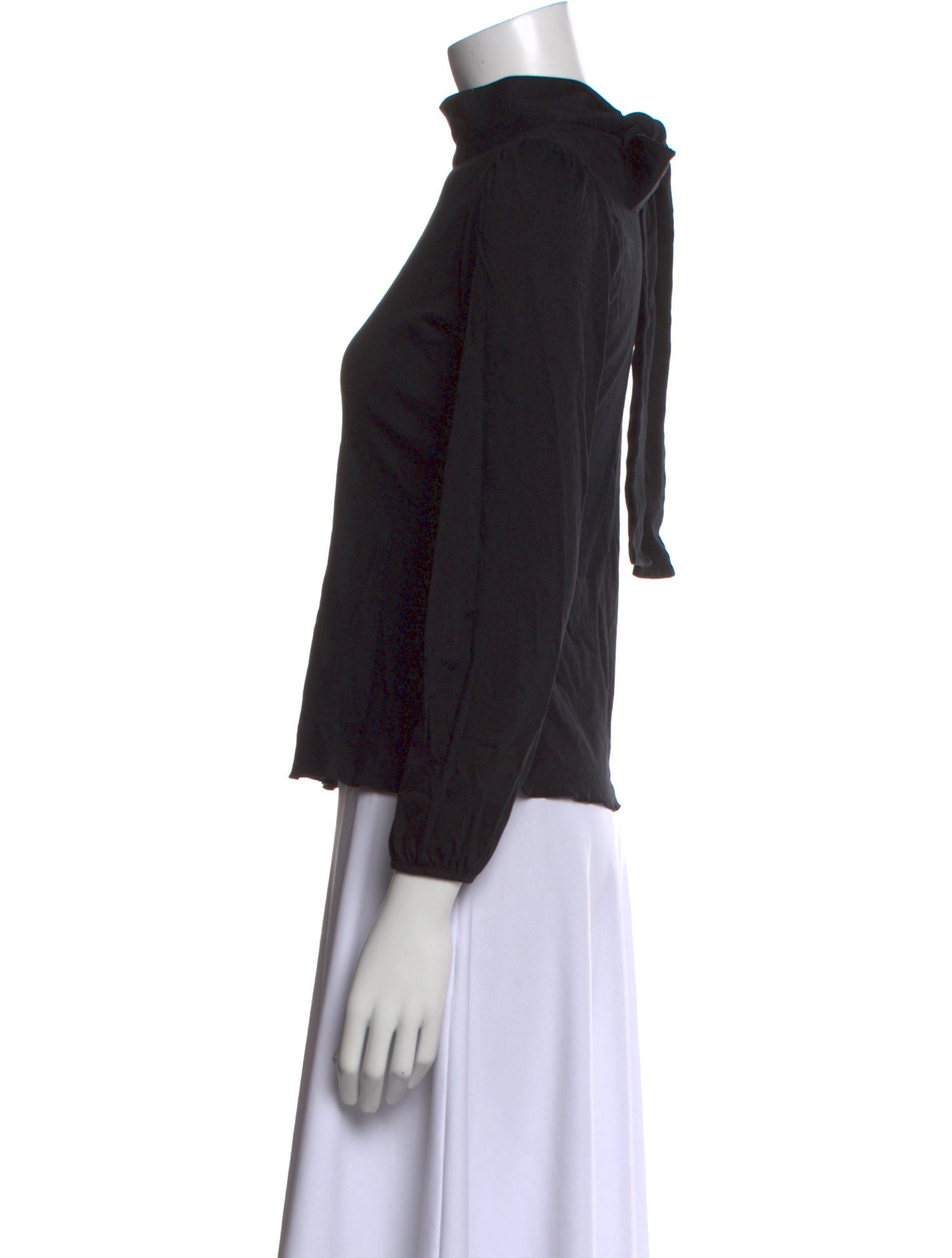 Carolina Herrera Mock Neck Three-Quarter Sleeve Blouse