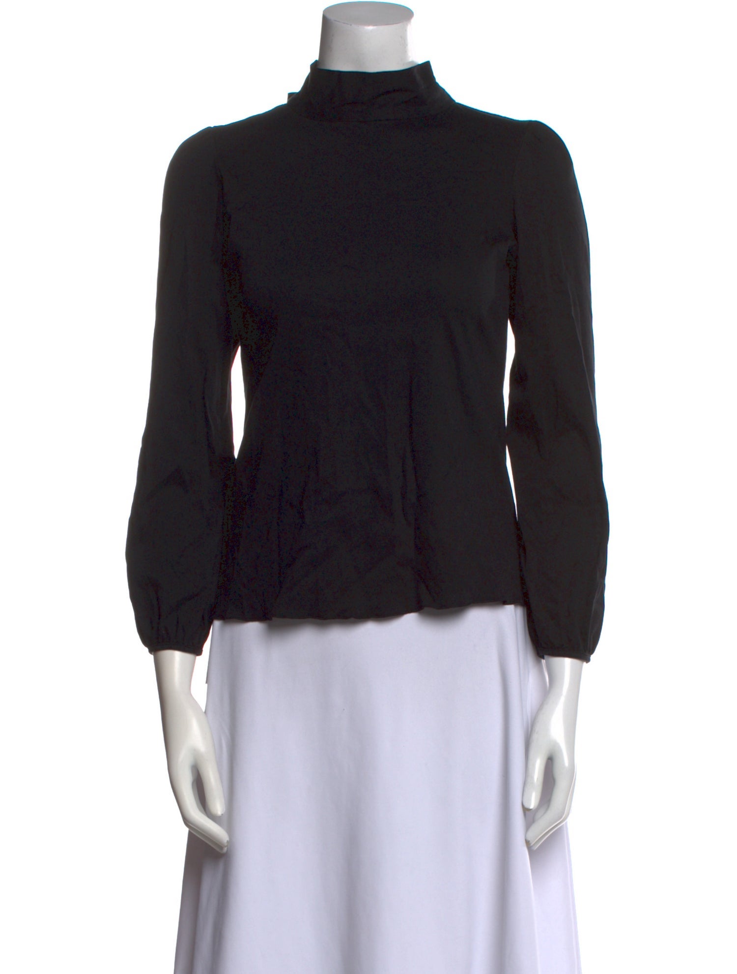 Carolina Herrera Mock Neck Three-Quarter Sleeve Top