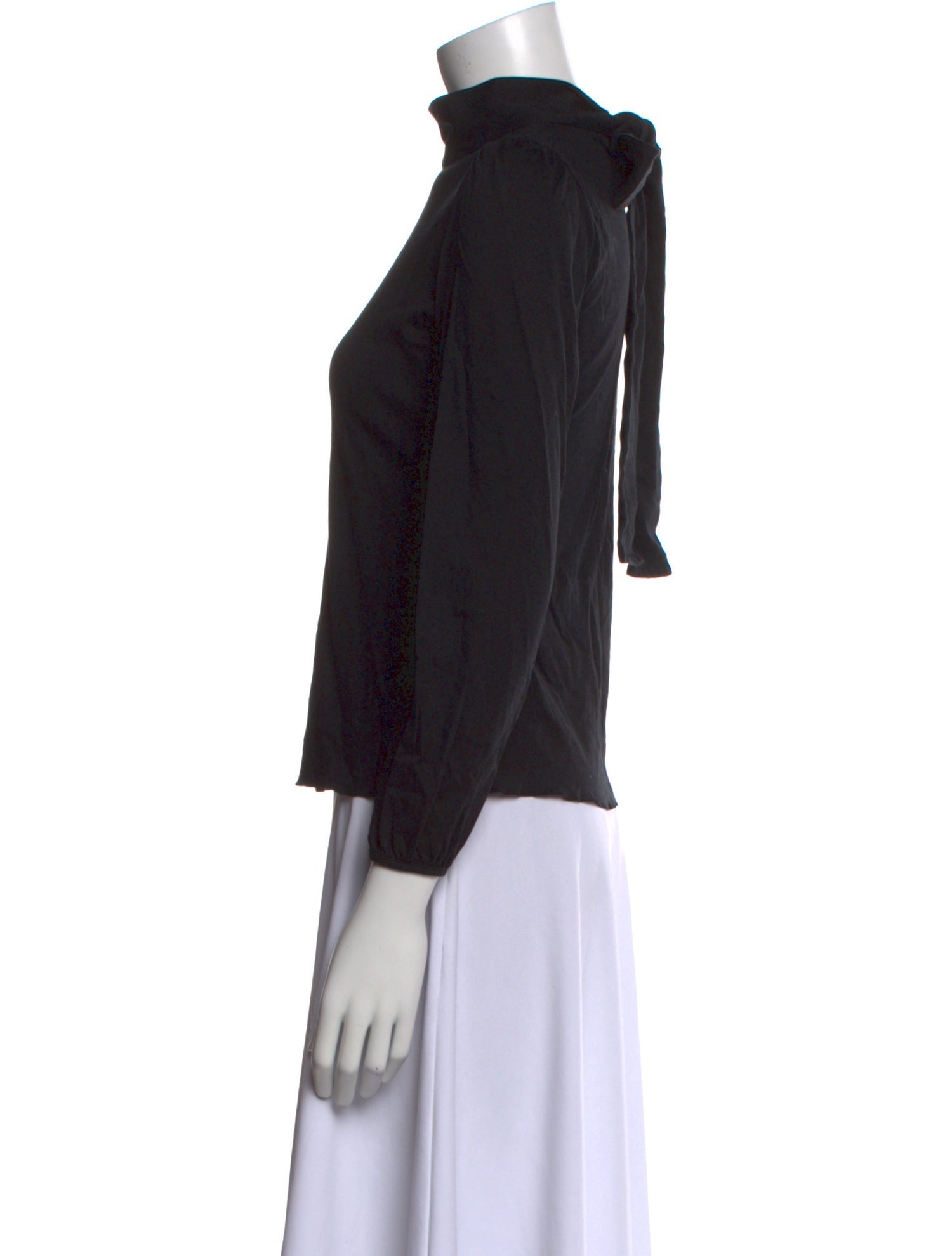 Carolina Herrera Mock Neck Three-Quarter Sleeve Top