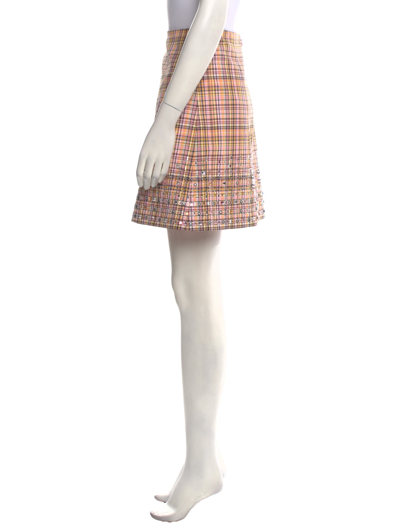 Carolina Herrera Plaid Print Mini Skirt