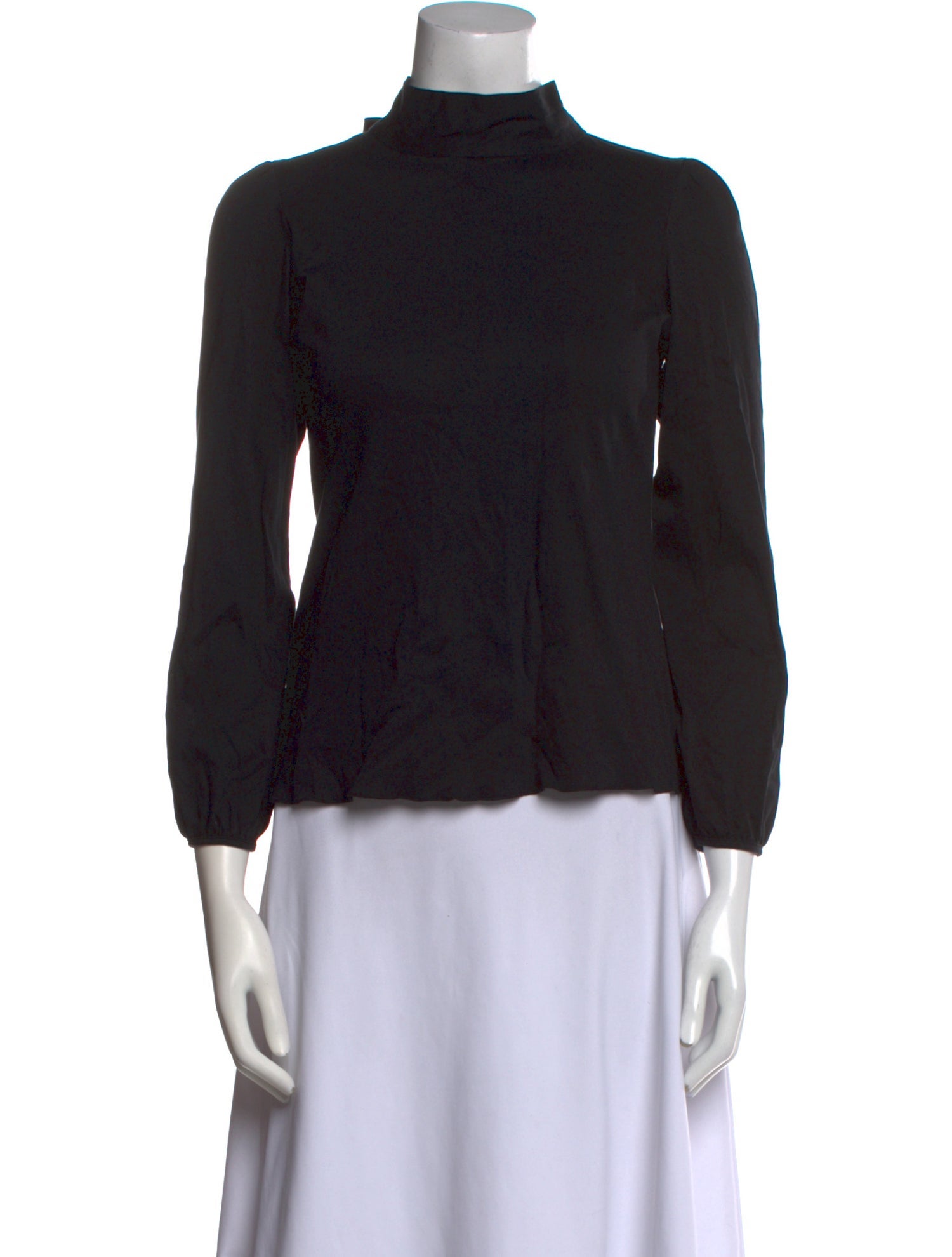 CH Carolina Herrera Mock Neck Three-Quarter Sleeve Top