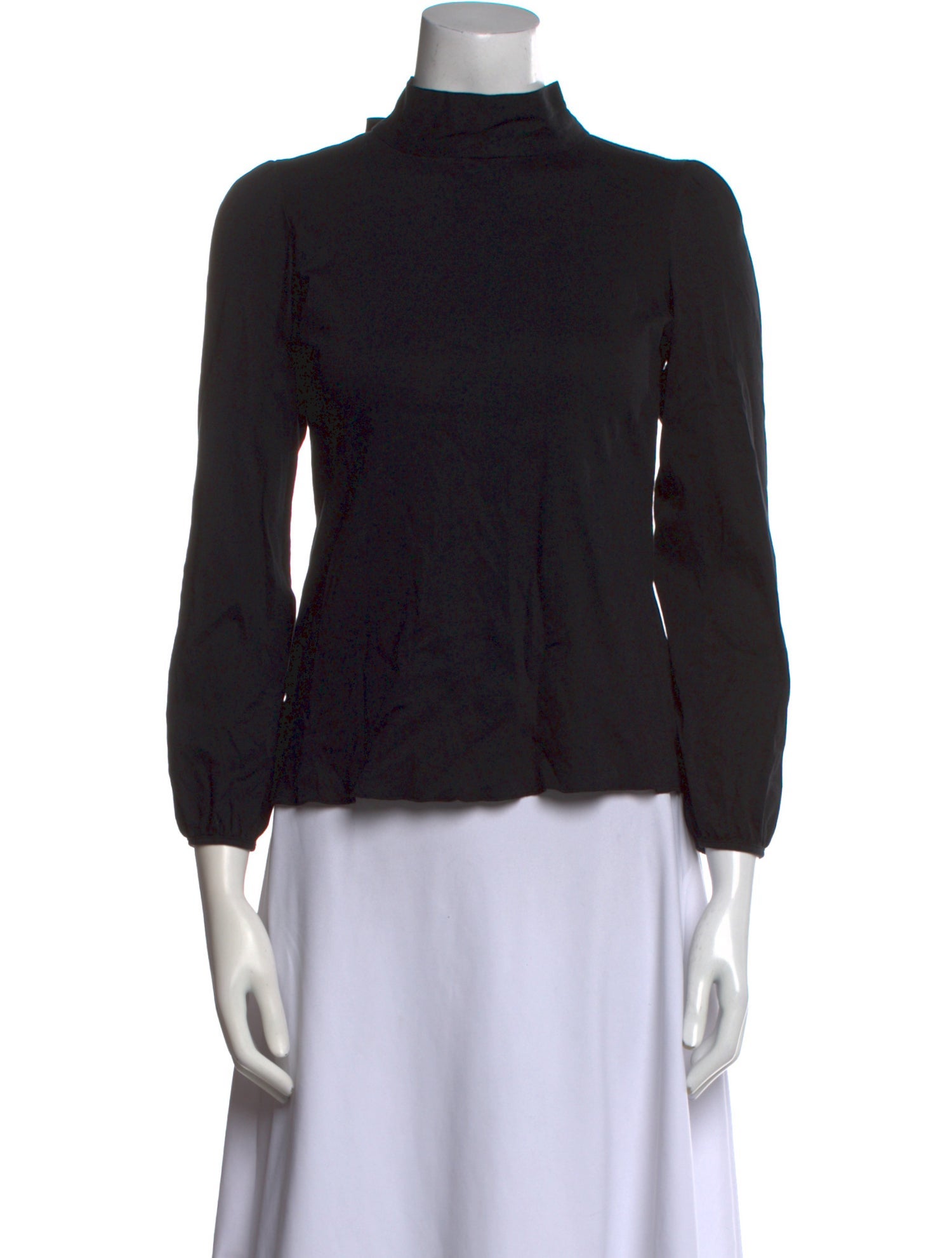 Carolina Herrera Mock Neck Three-Quarter Sleeve Top