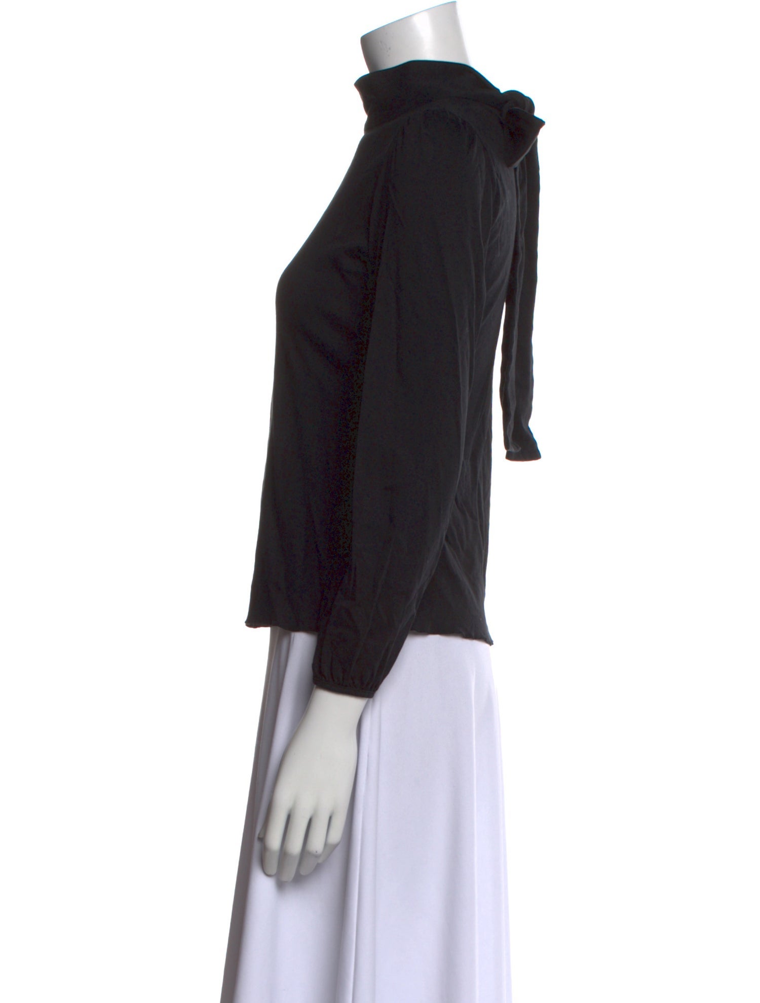 Carolina Herrera Mock Neck Three-Quarter Sleeve Top