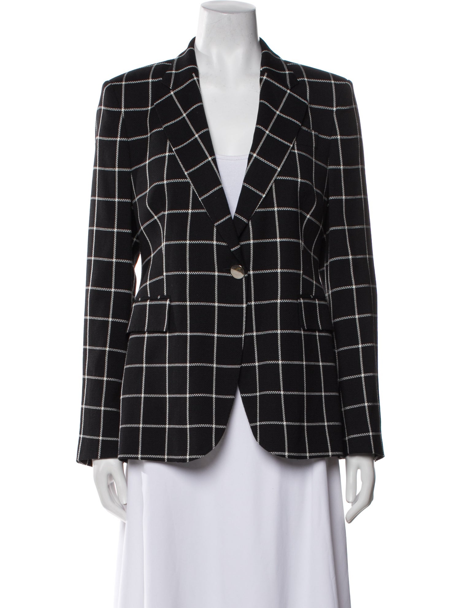 Carolina Herrera Wool Plaid Print Blazer w/ Tags