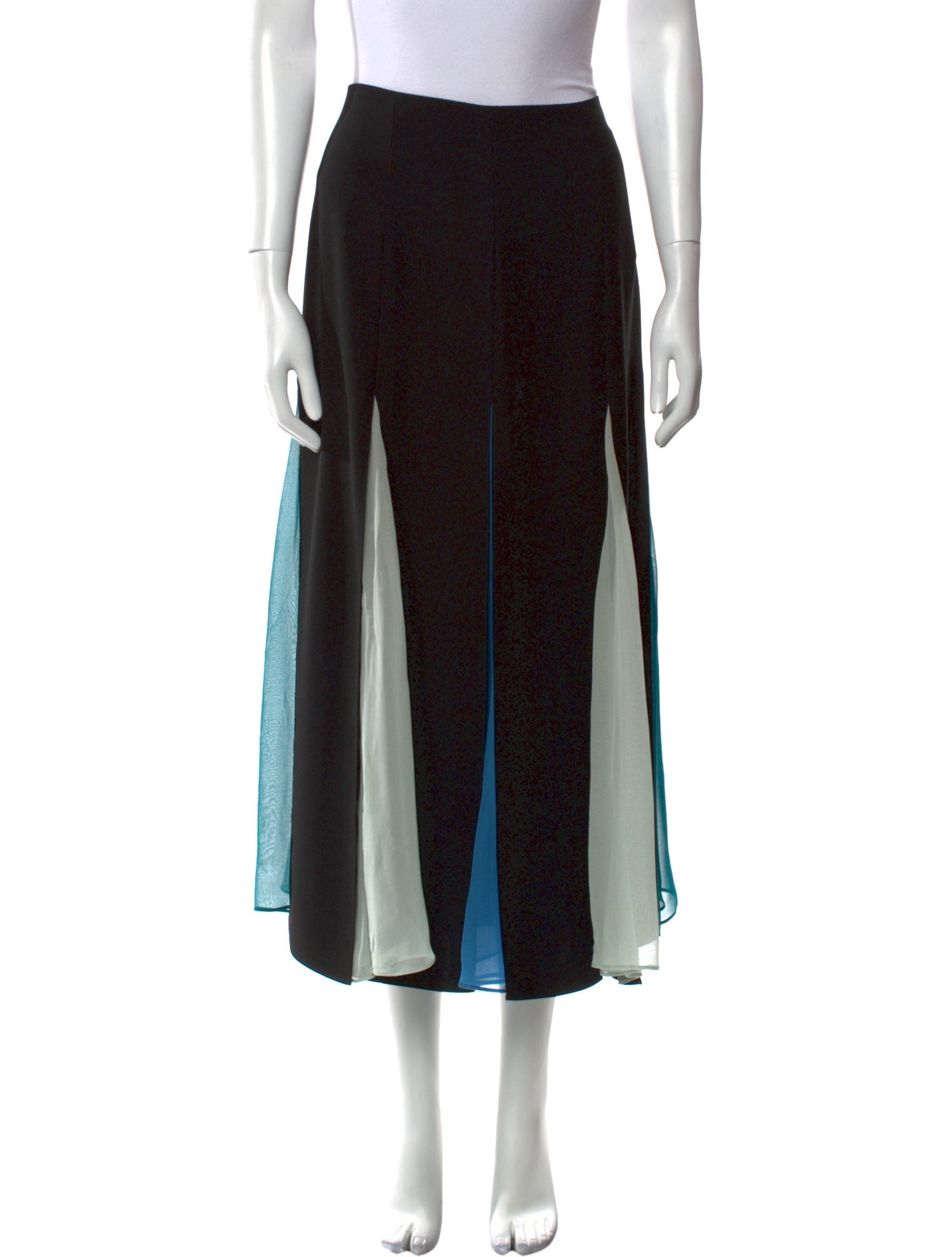 Carolina Herrera Pleated Accents Midi Length Skirt