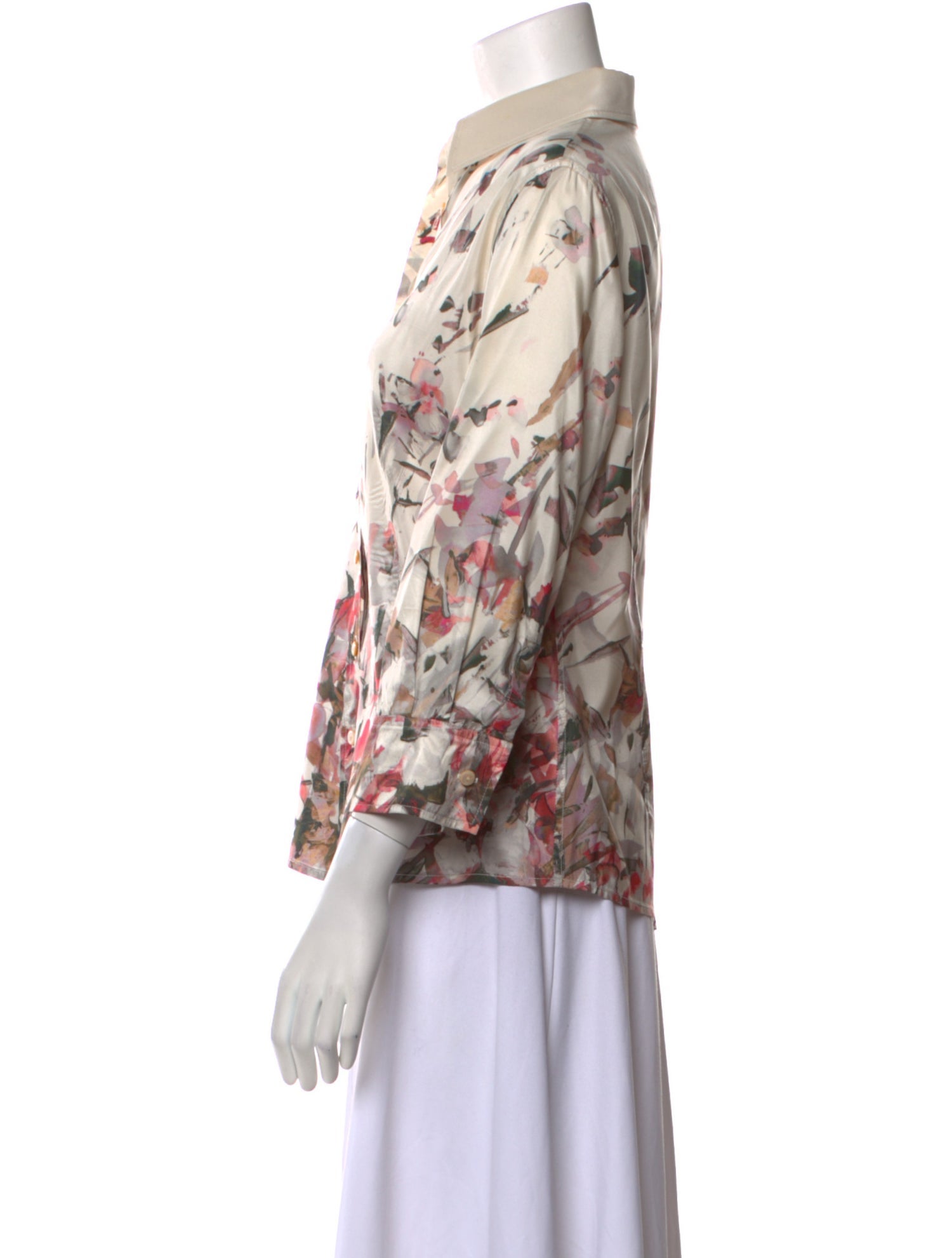 Carolina Herrera Silk Floral Print Blouse