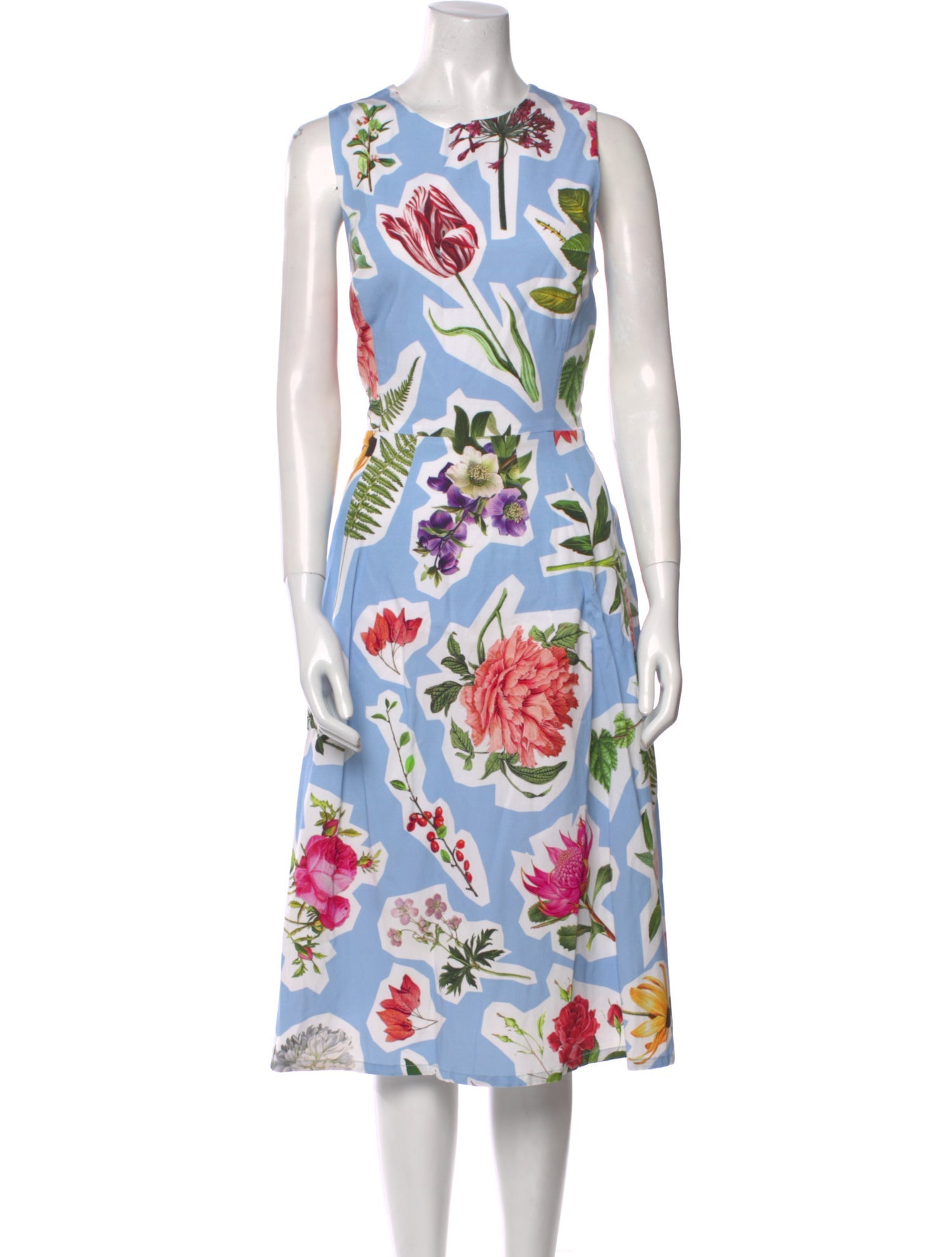 Carolina Herrera Floral Print Midi Length Dress