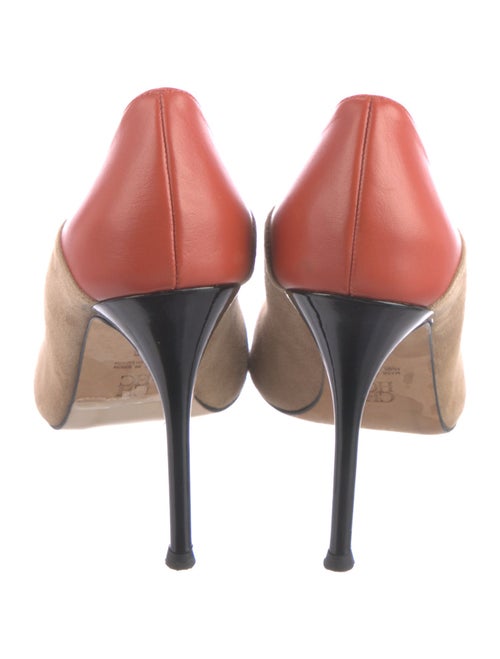 Carolina Herrera Suede Colorblock Pattern Pumps