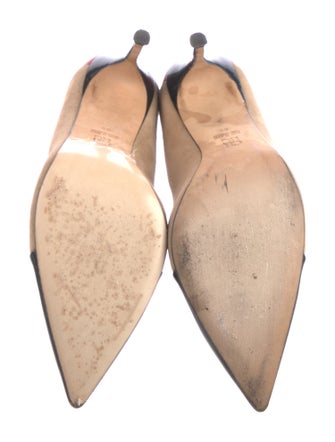 Carolina Herrera Suede Colorblock Pattern Pumps