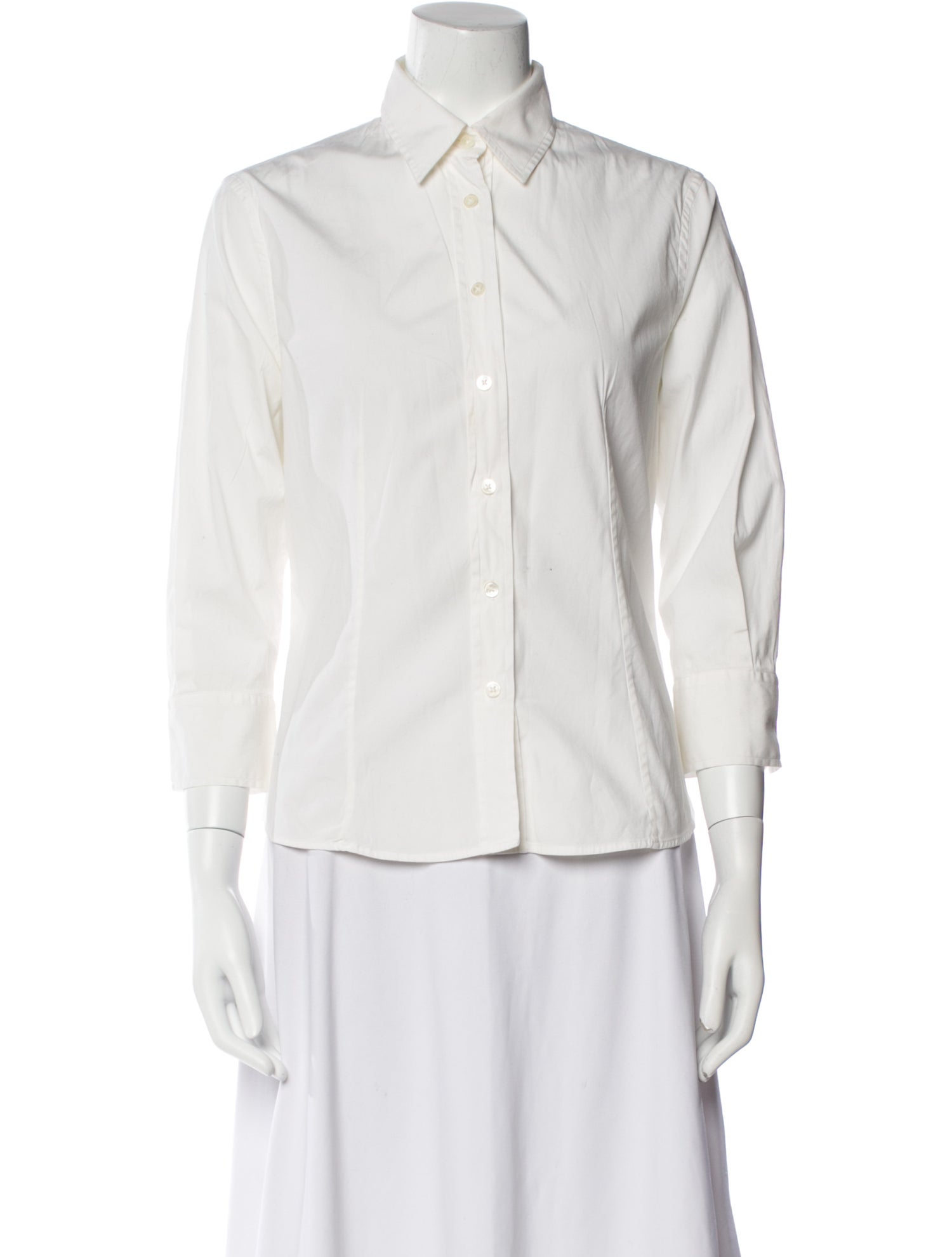 Carolina Herrera Three-Quarter Sleeve Button-Up Top