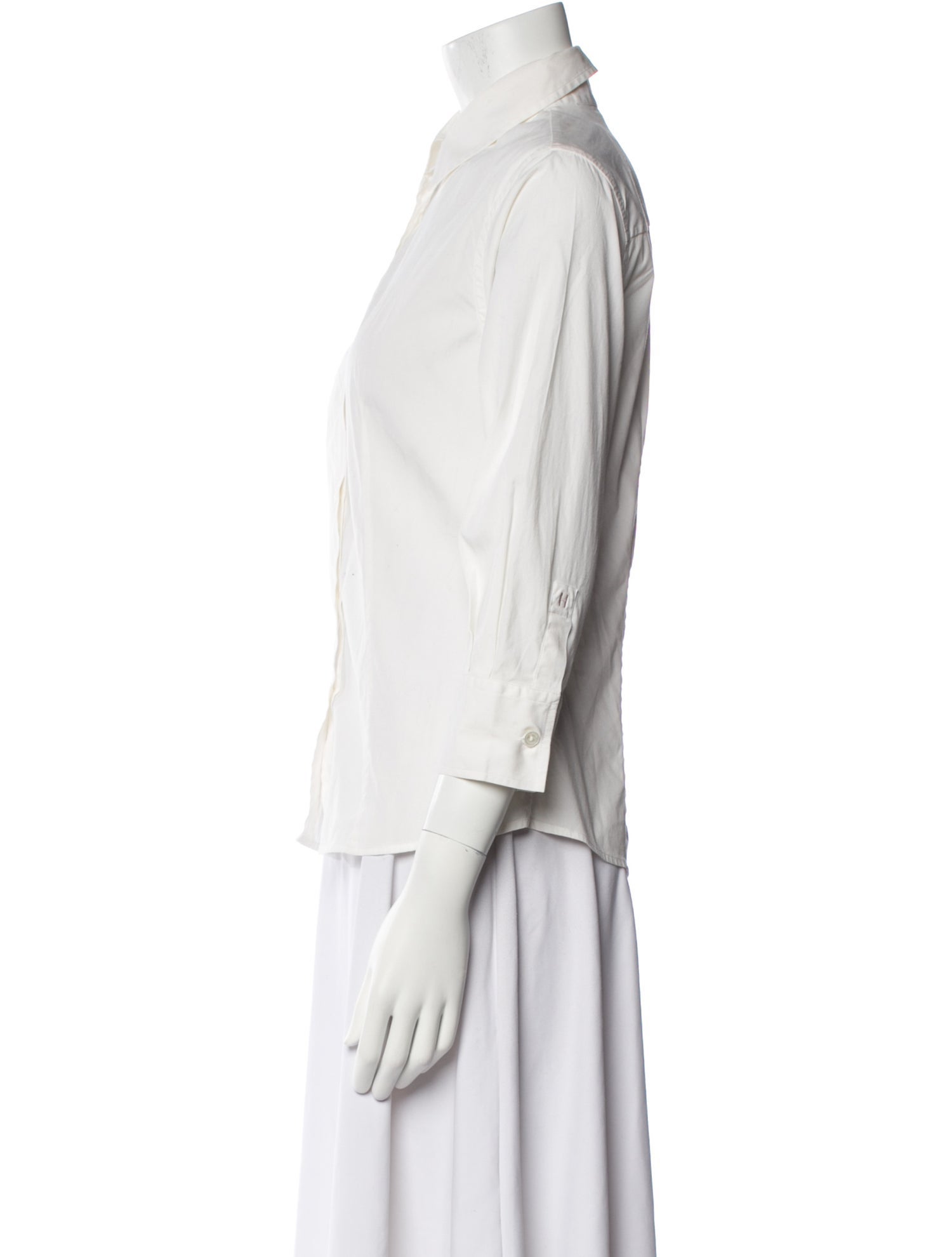 Carolina Herrera Three-Quarter Sleeve Button-Up Top