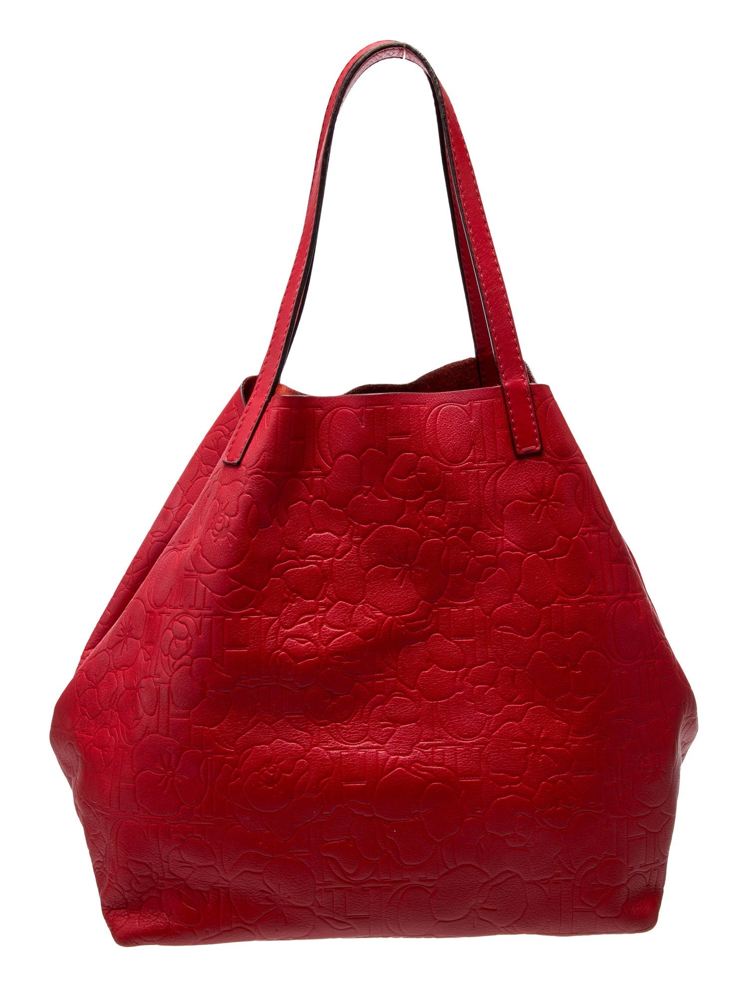 Carolina Herrera Embossed Leather Tote