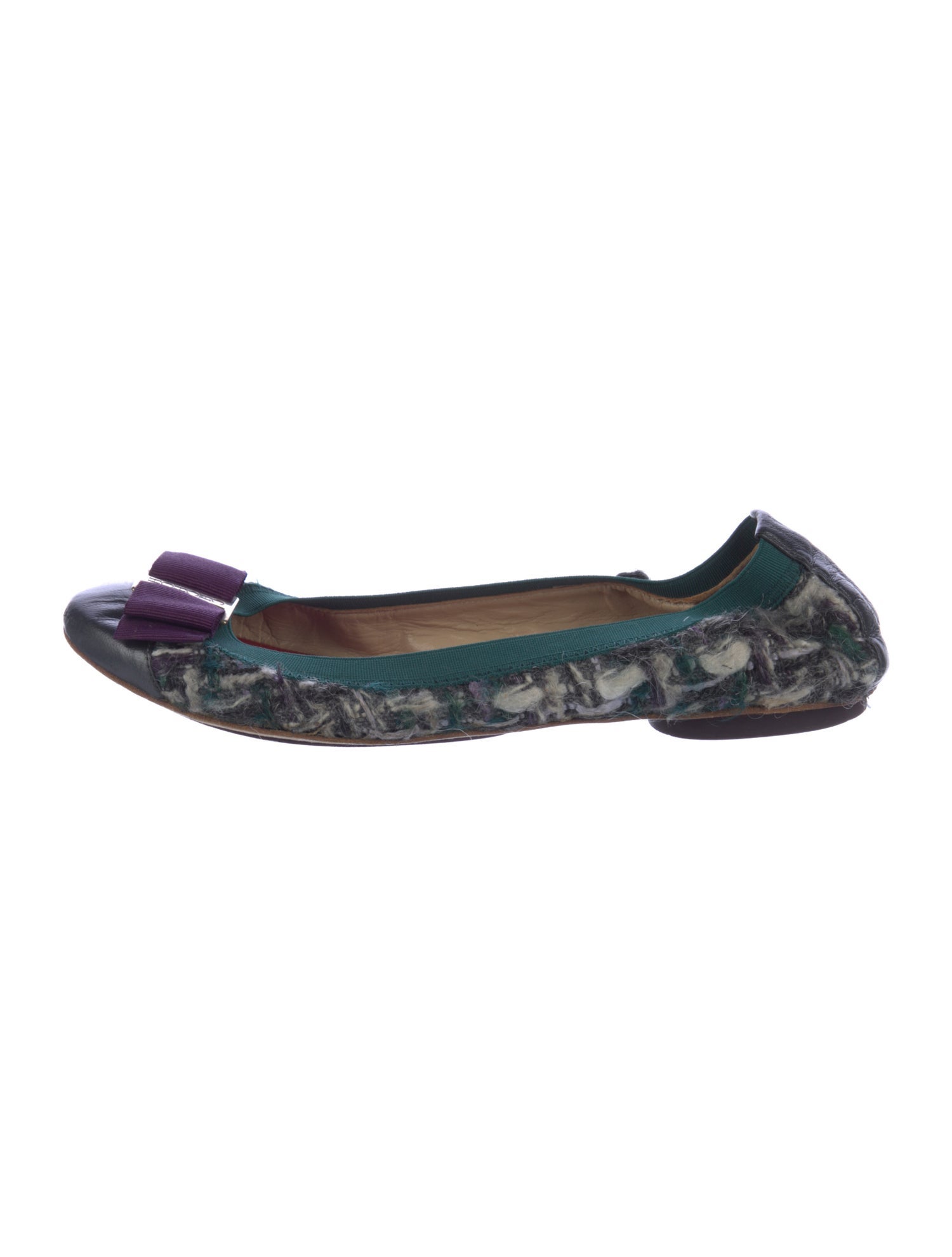 Carolina Herrera Leather Printed Ballet Flats