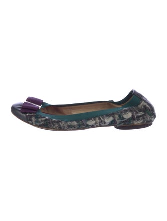 Carolina Herrera Leather Printed Ballet Flats