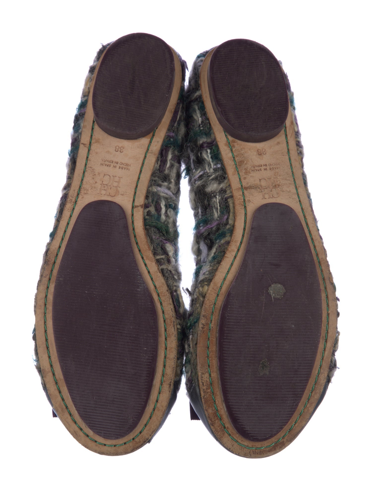 Carolina Herrera Leather Printed Ballet Flats