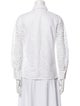 Carolina Herrera Lace Pattern Three-Quarter Sleeve Button-Up Top