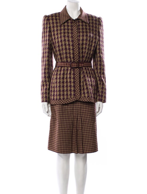 Carolina Herrera Wool Printed Skirt Set