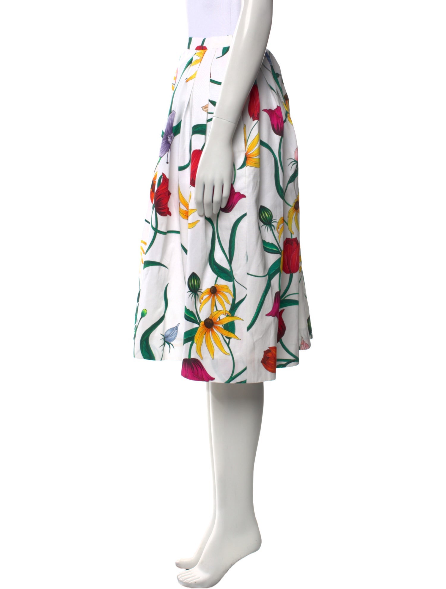 Carolina Herrera Floral Print Knee-Length Skirt
