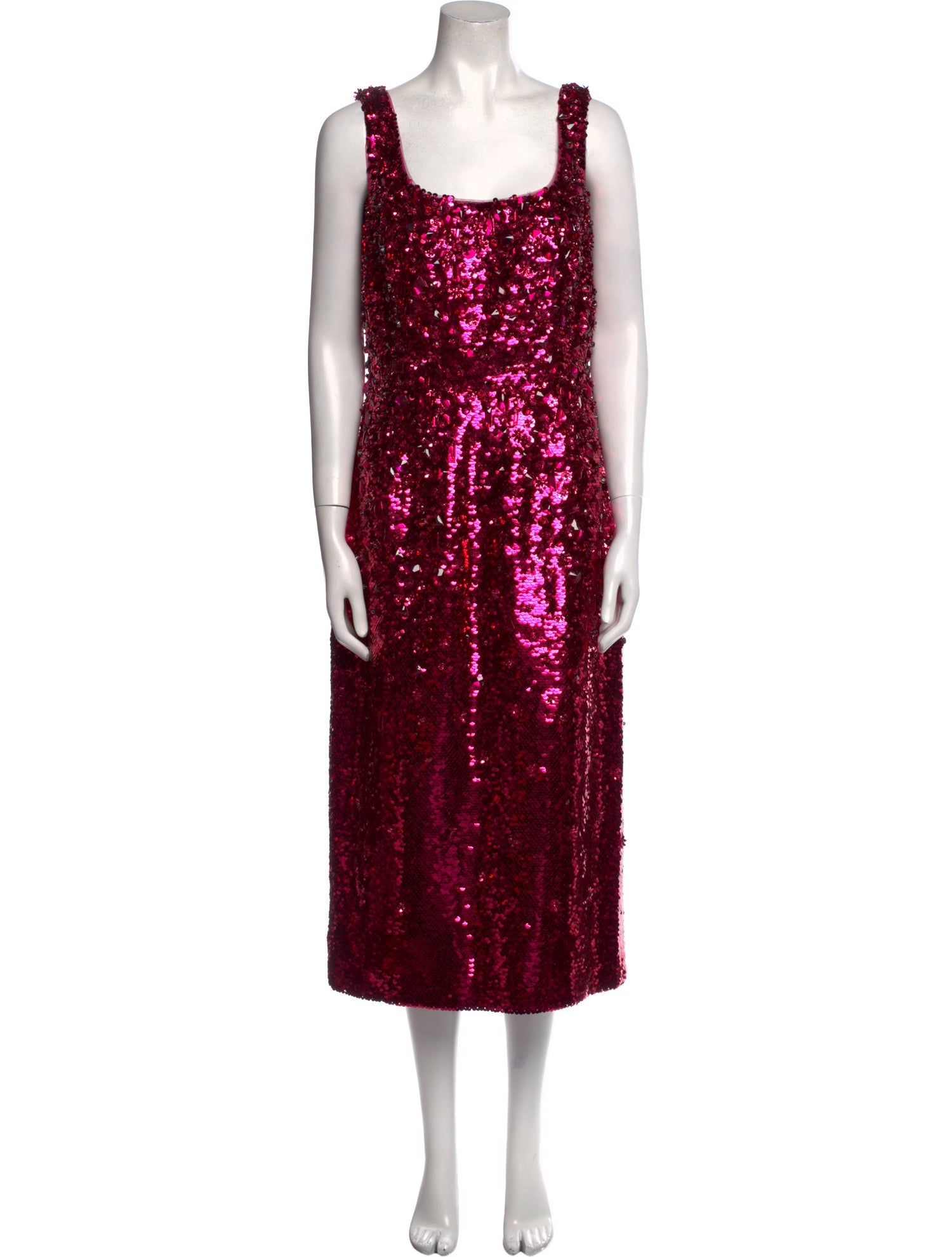 Carolina Herrera Square Neckline Midi Length Dress