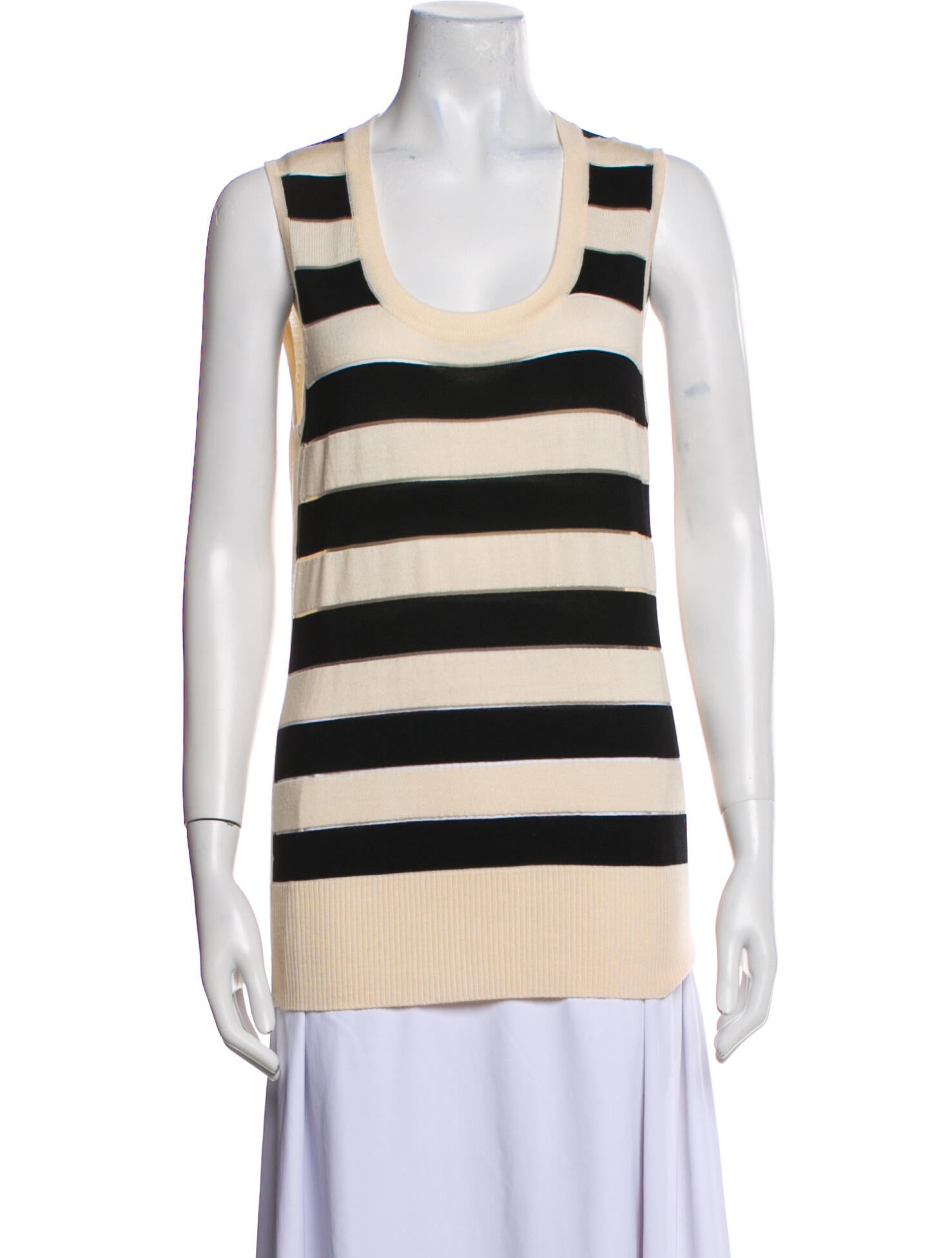 Carolina Herrera Striped Scoop Neck Sweater