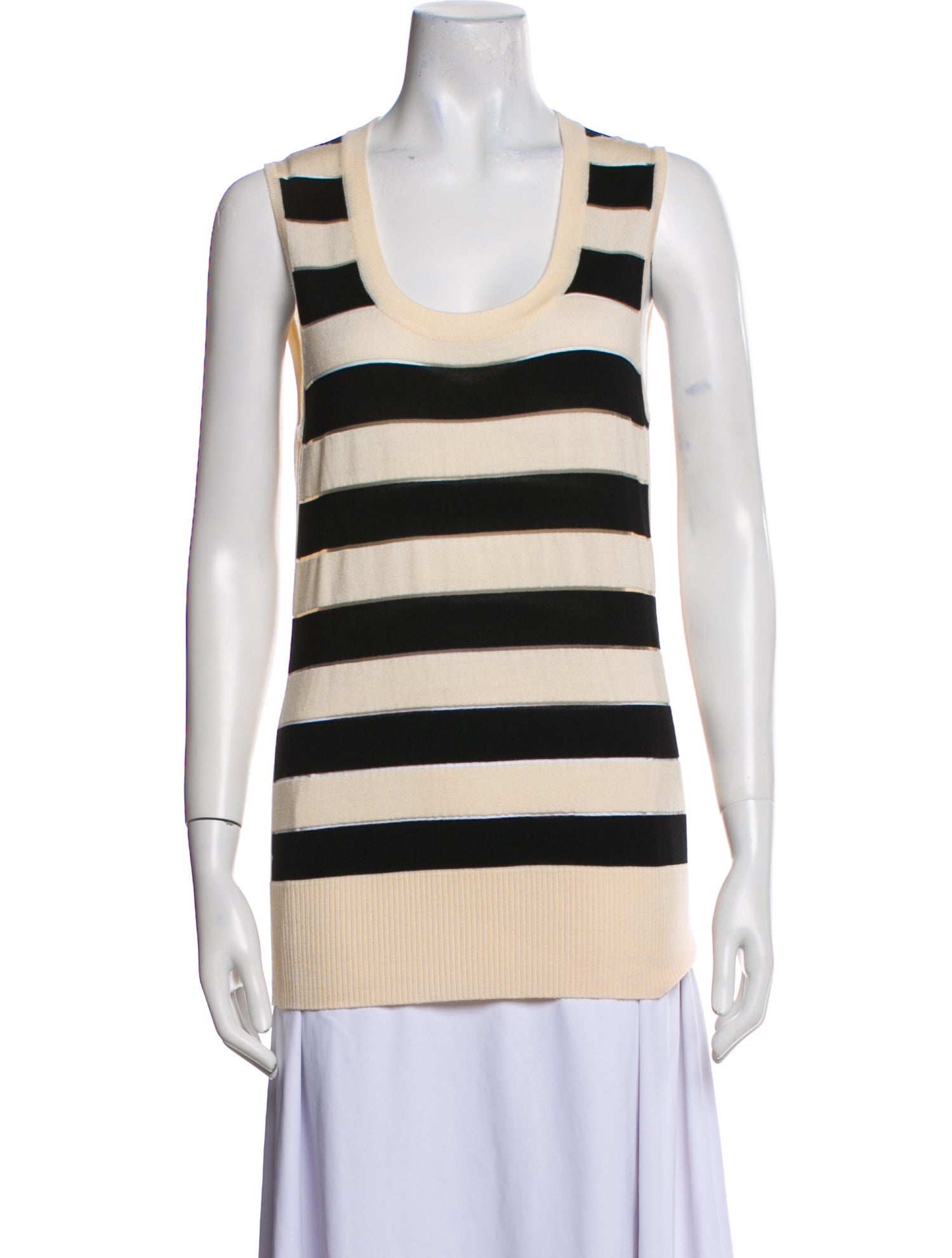 Carolina Herrera Striped Scoop Neck Sweater