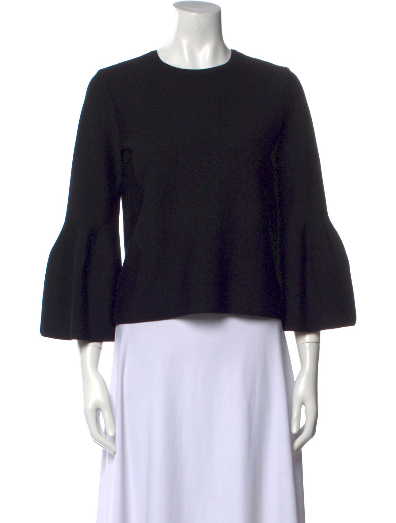 Carolina Herrera Virgin Wool Crew Neck Crop Top