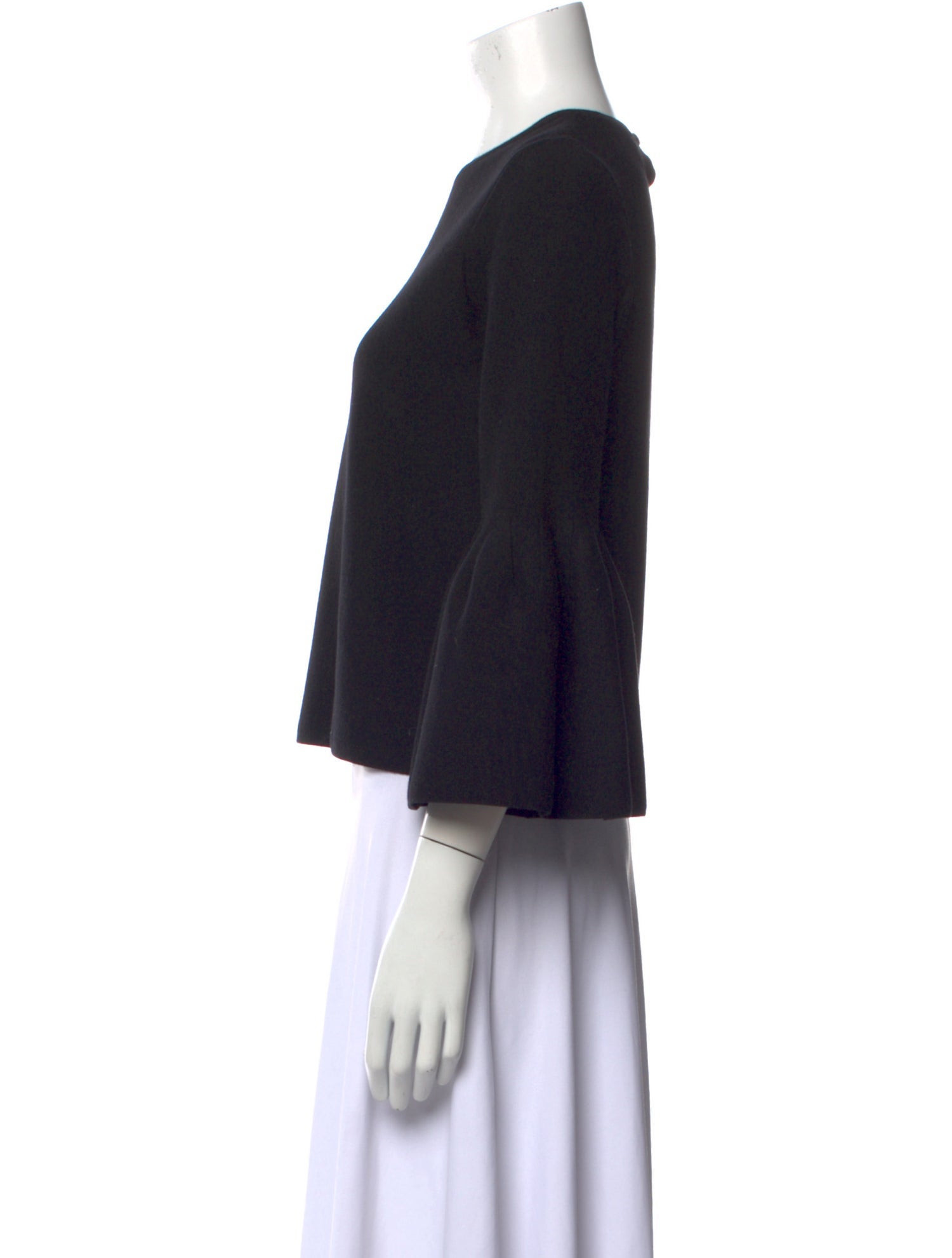 Carolina Herrera Virgin Wool Crew Neck Crop Top