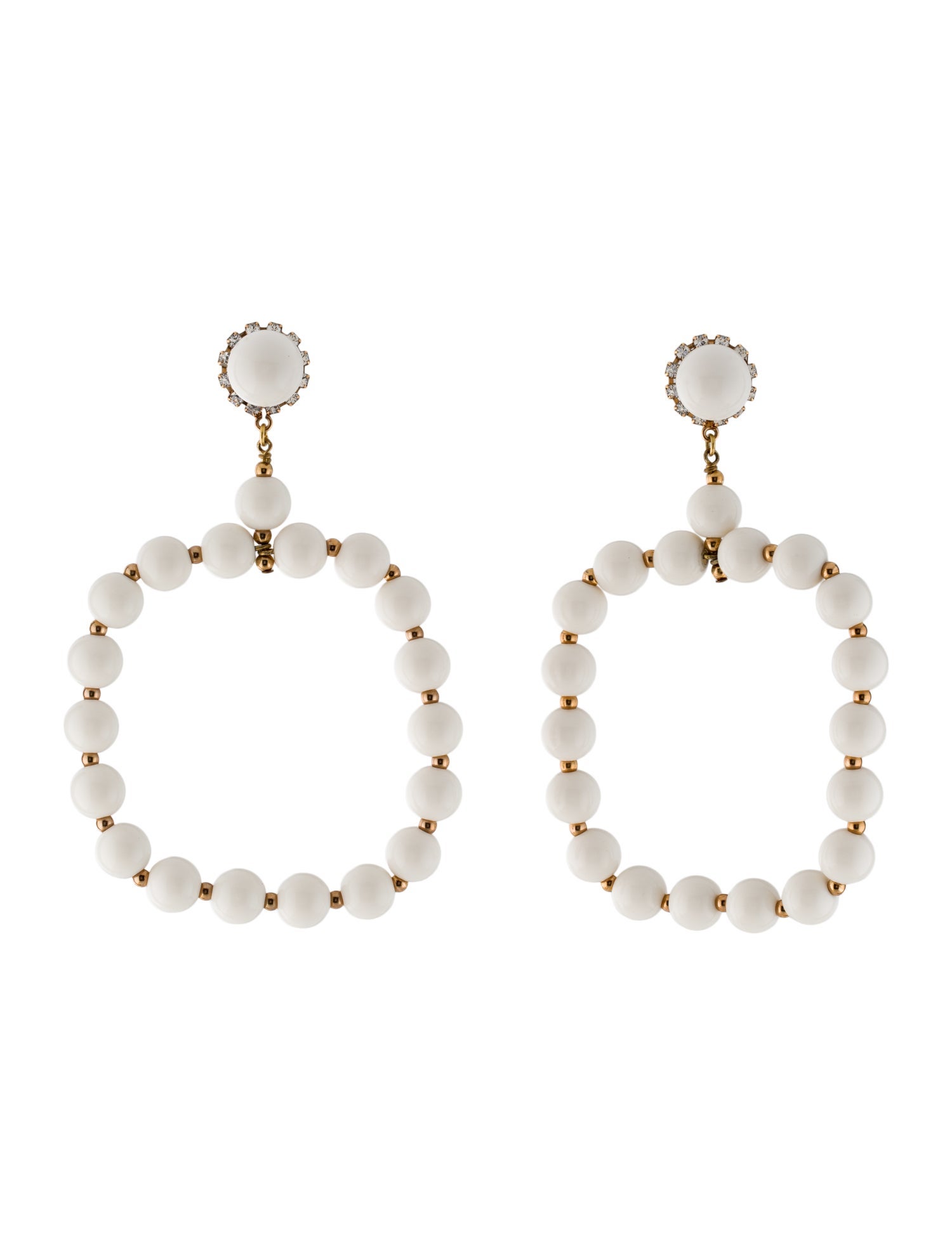 Carolina Herrera Crystal & Acrylic Beaded Maxi Loop Contessa Earrings