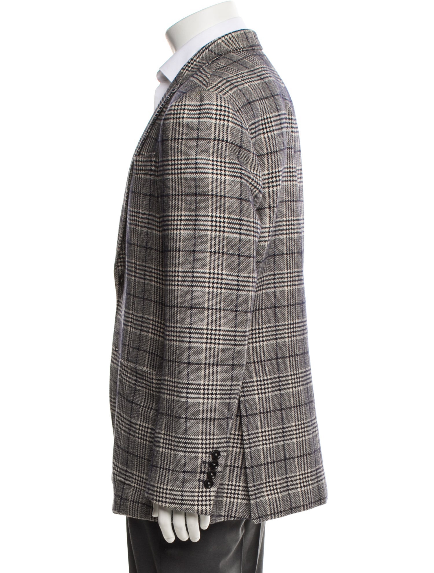 CH Carolina Herrera Plaid Print Cutout Accent Blazer