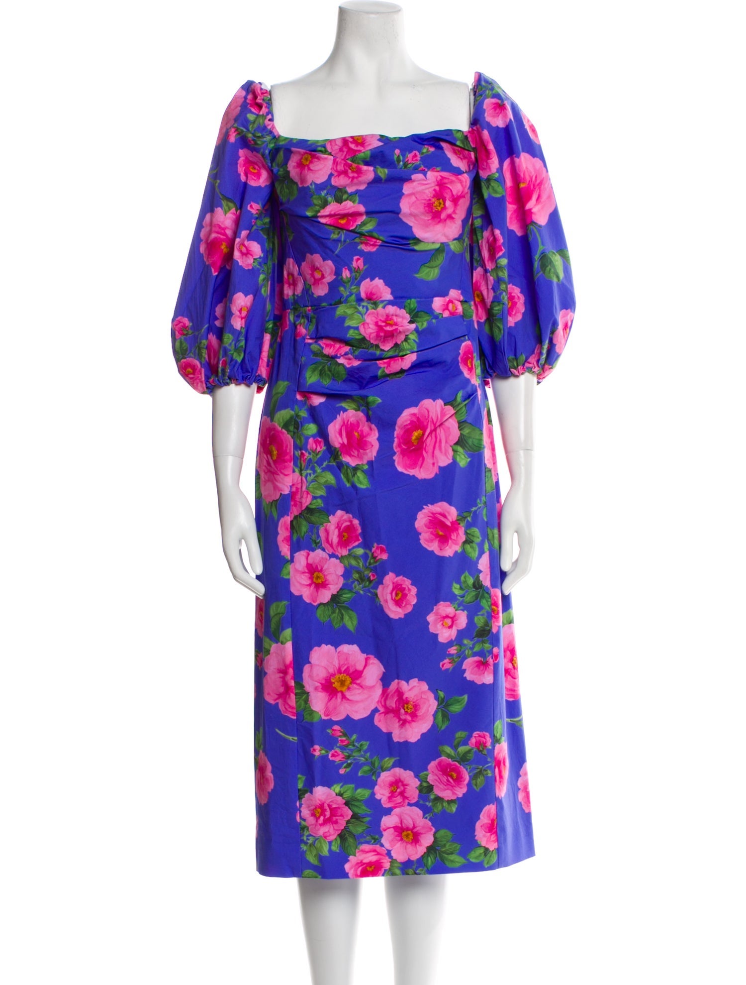 Carolina Herrera Floral Print Midi Length Dress