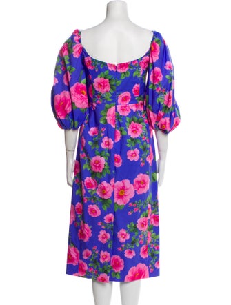 Carolina Herrera Floral Print Midi Length Dress