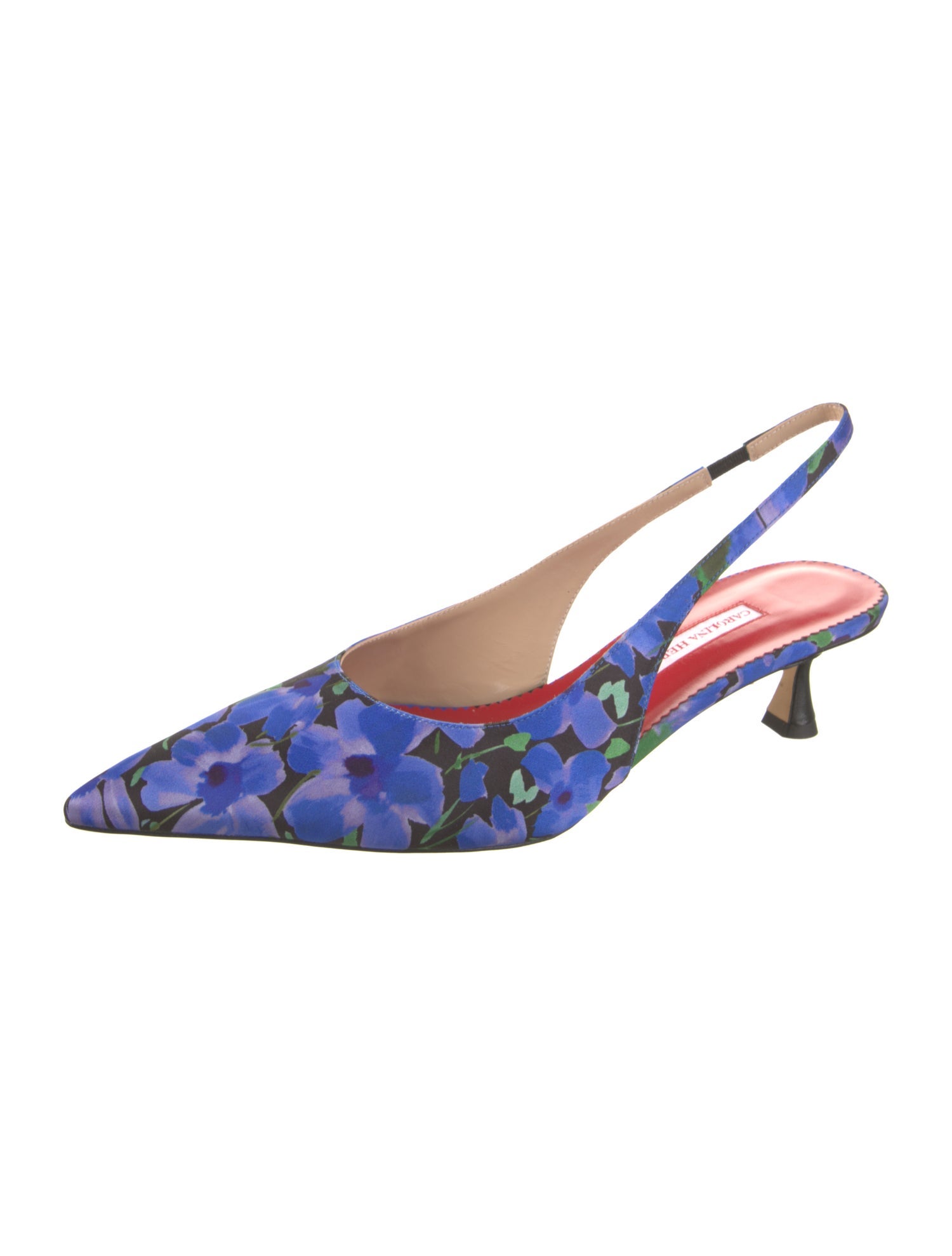 Carolina Herrera Nylon Floral Print Slingback Pumps