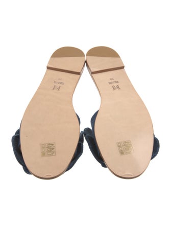 Carolina Herrera Floral Print Ruffle Embellishment Slides